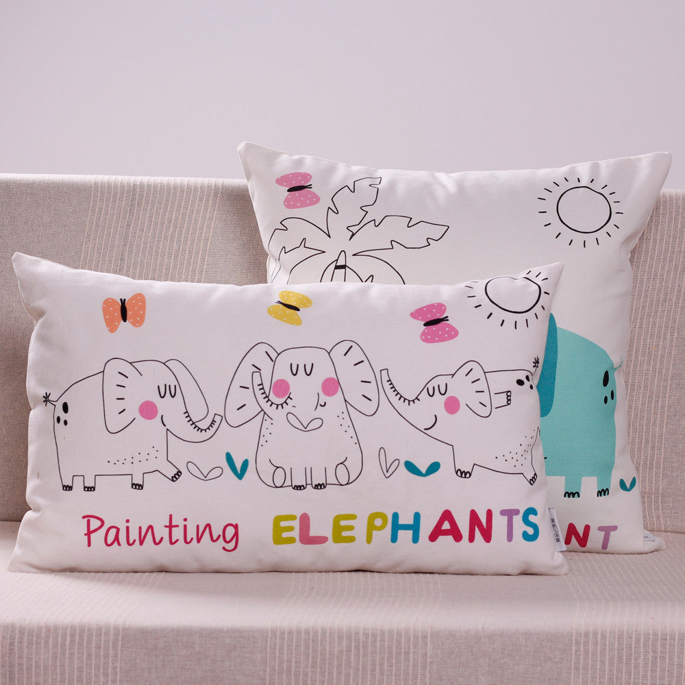 Federa per cuscino a forma di elefante, confezione da 2