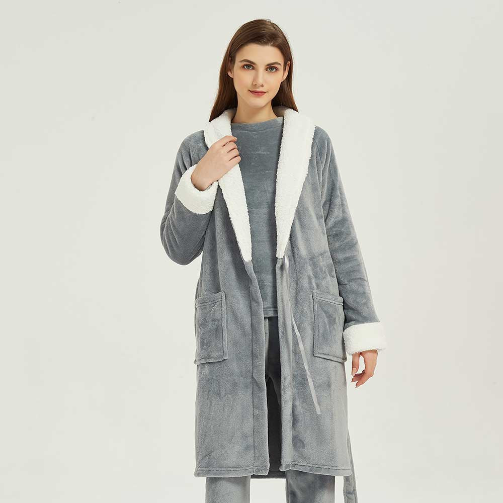 VESTAGLIA IN VELLUTO SHERPA SEMPLICE