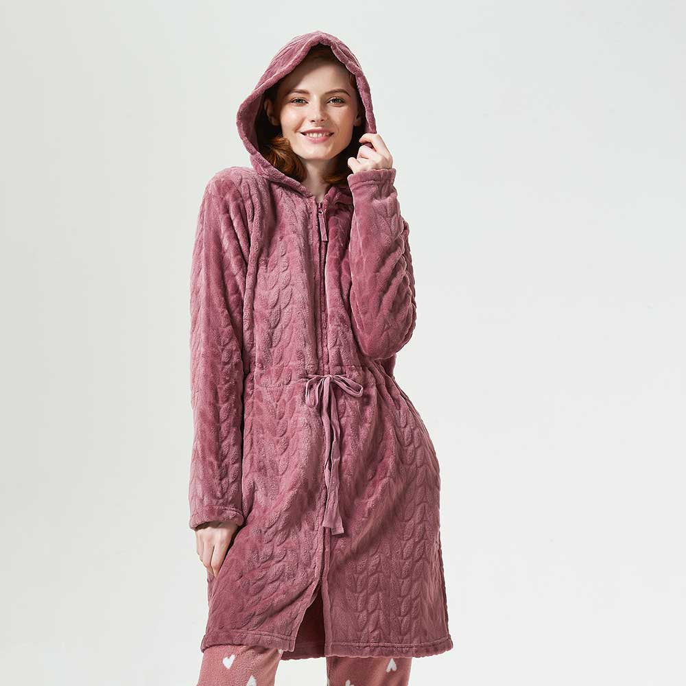 VESTAGLIA IN VELLUTO DEVORE CON CAPPELLO LISA