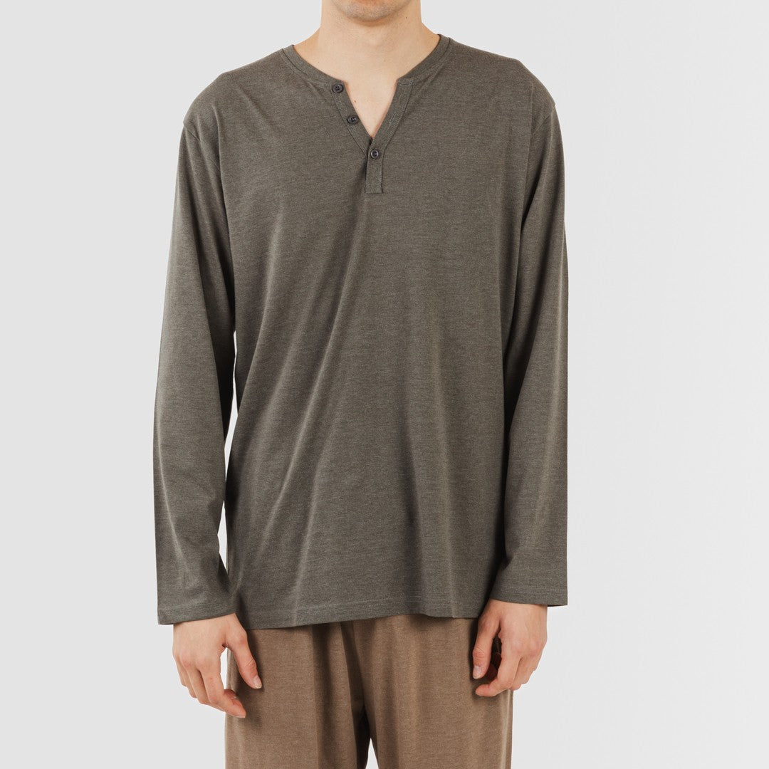 PIGIAMA LUNGO DA UOMO A SEMPLICE CON BOTTONI