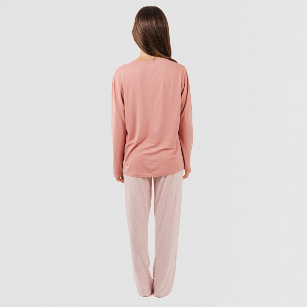 Pigiama lungo da donna con striscia aliena