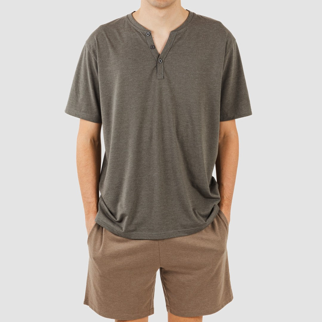 Pigiama corto da uomo con bottoni semplici