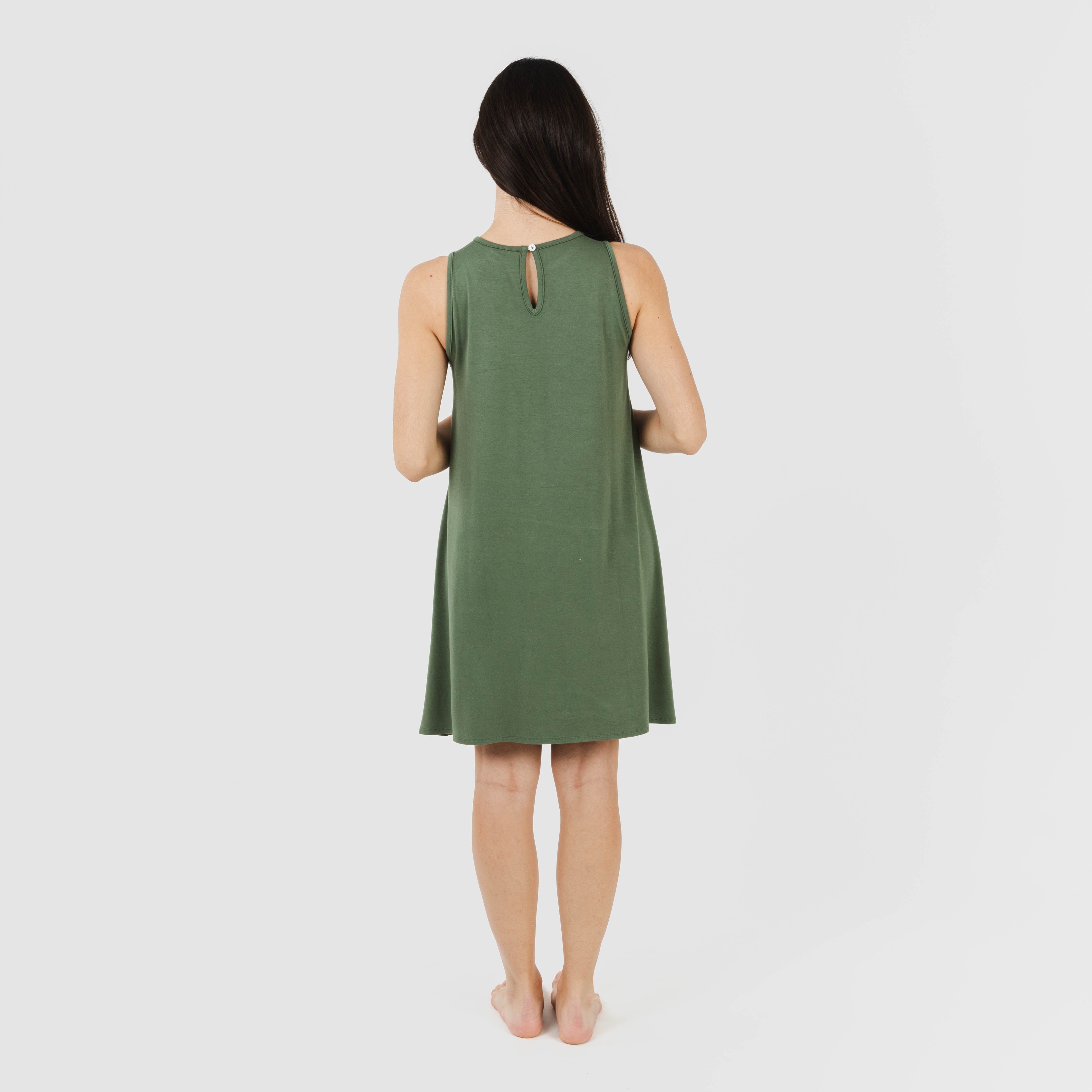 ABITO CORTO CON SPALLINE IN VISCOSA TINTA UNITA