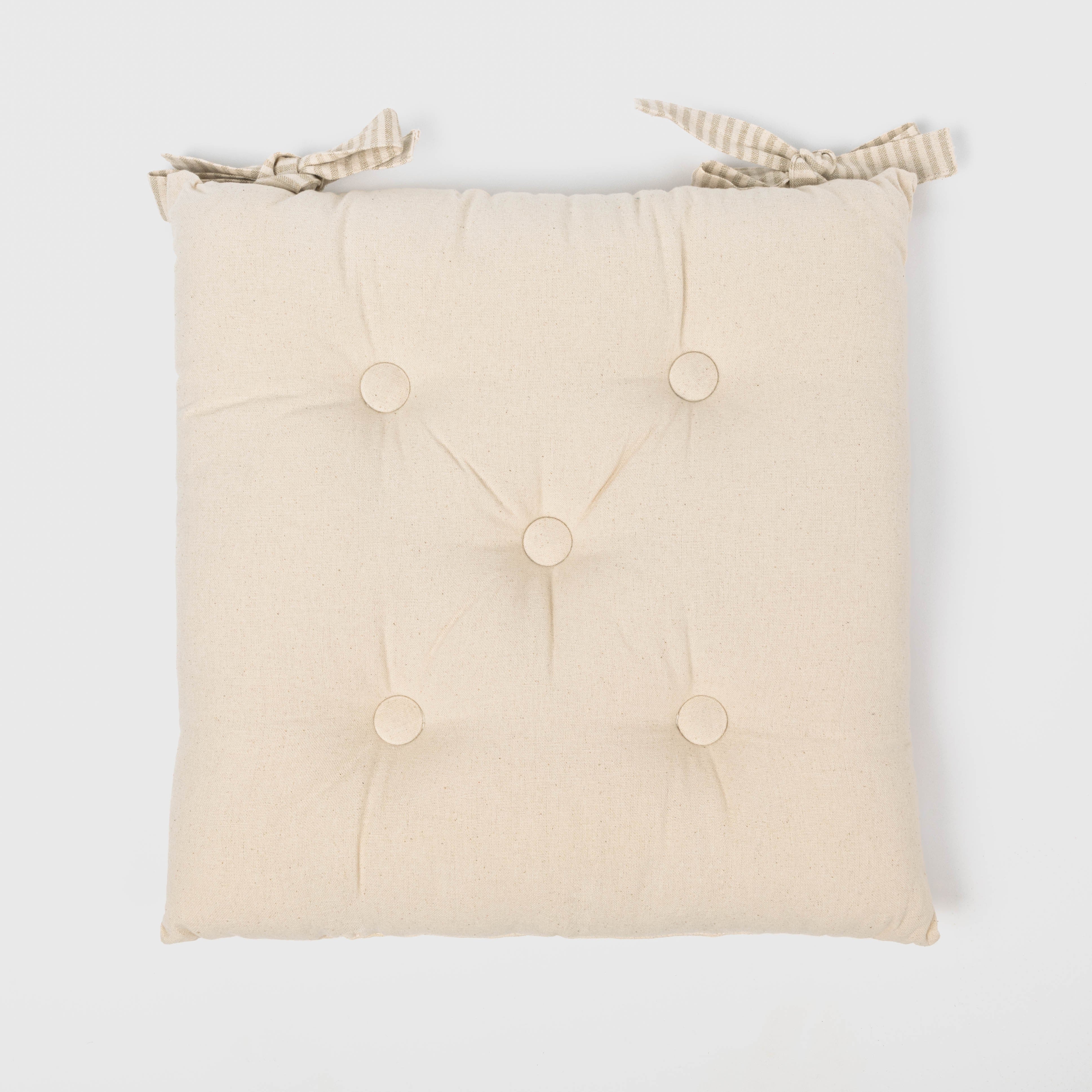 CUSCINO IN COTONE TINTA UNITA CON BOTTONI 0031