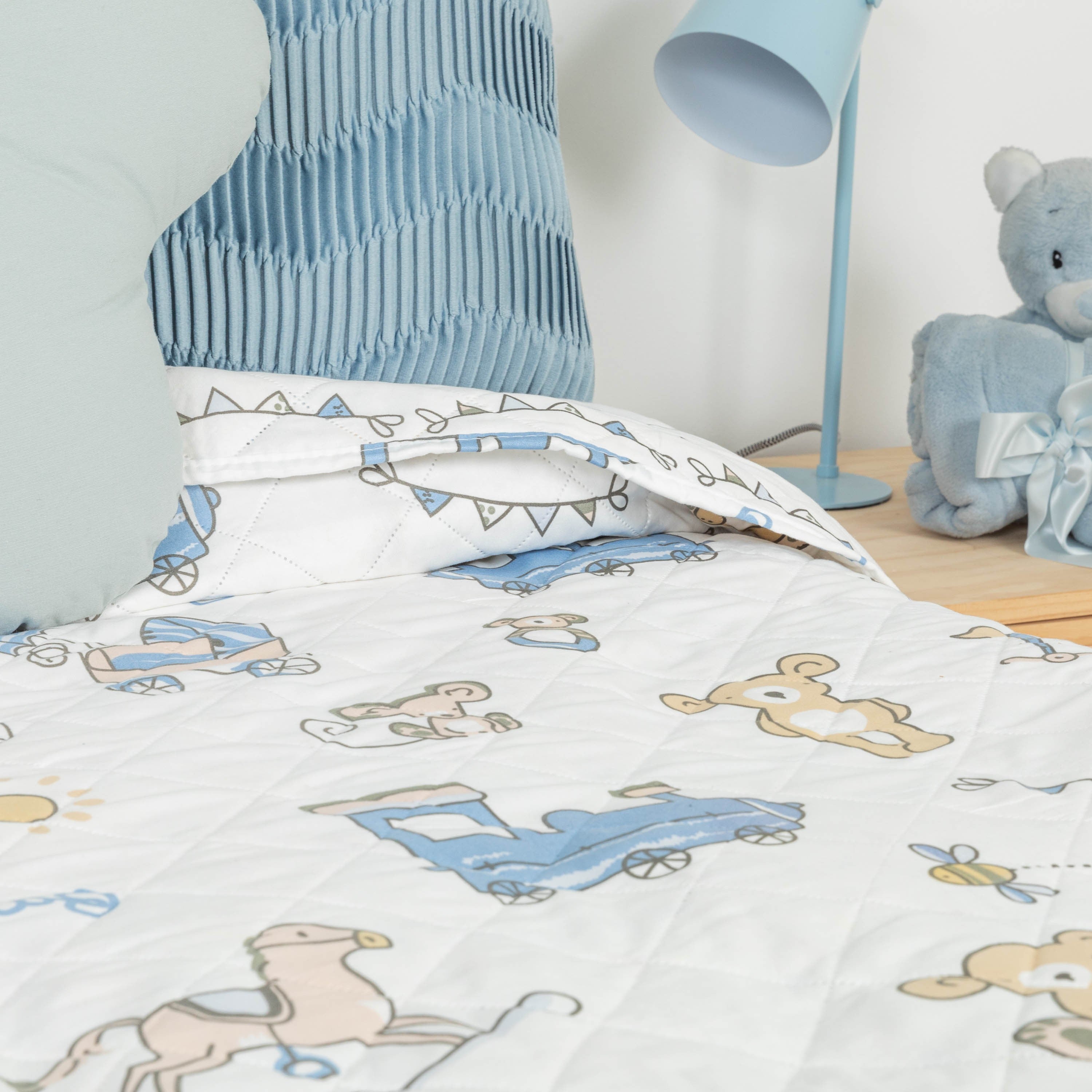 Colcha bouti Nico celeste