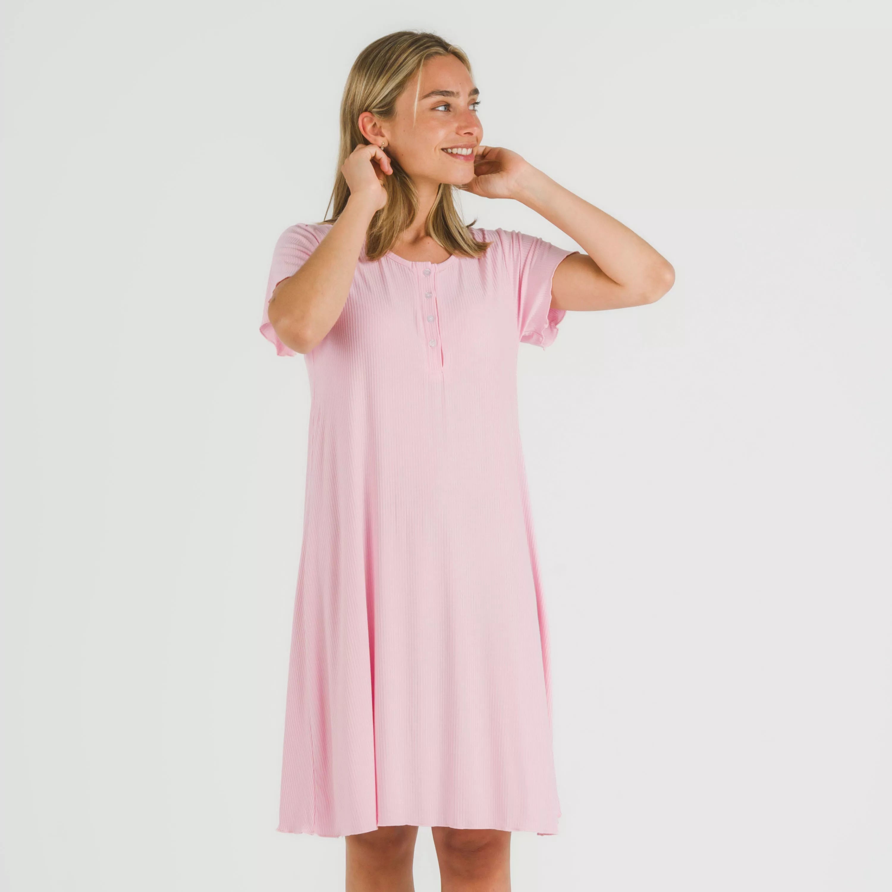 BLUSON A MANICHE CORTE A COSTINE IN VISCOSA TINTA UNITA