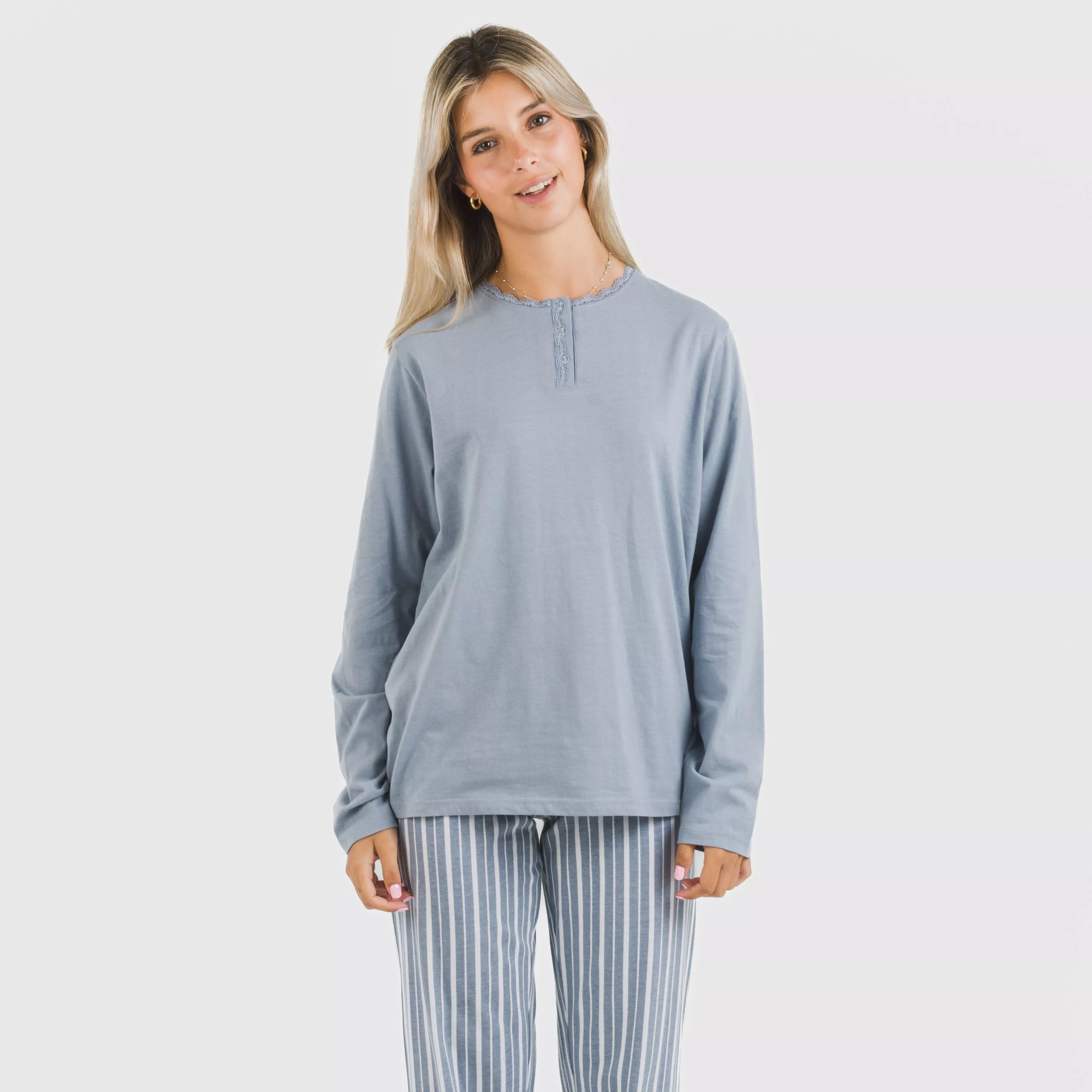 PIGIAMA LUNGO A RIGHE DA DONNA TOMAS