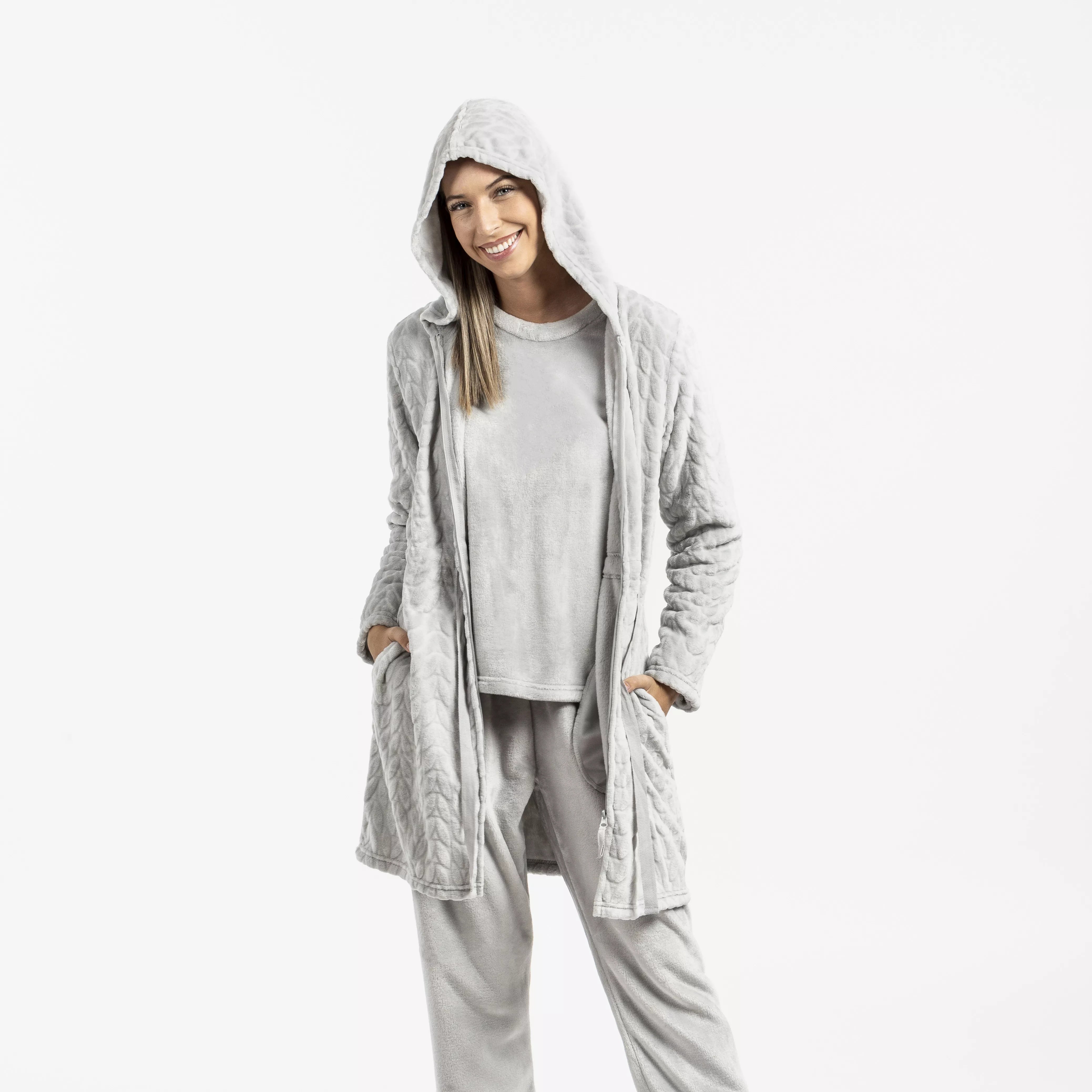 VESTAGLIA IN VELLUTO DEVORE CON CAPPELLO LISA