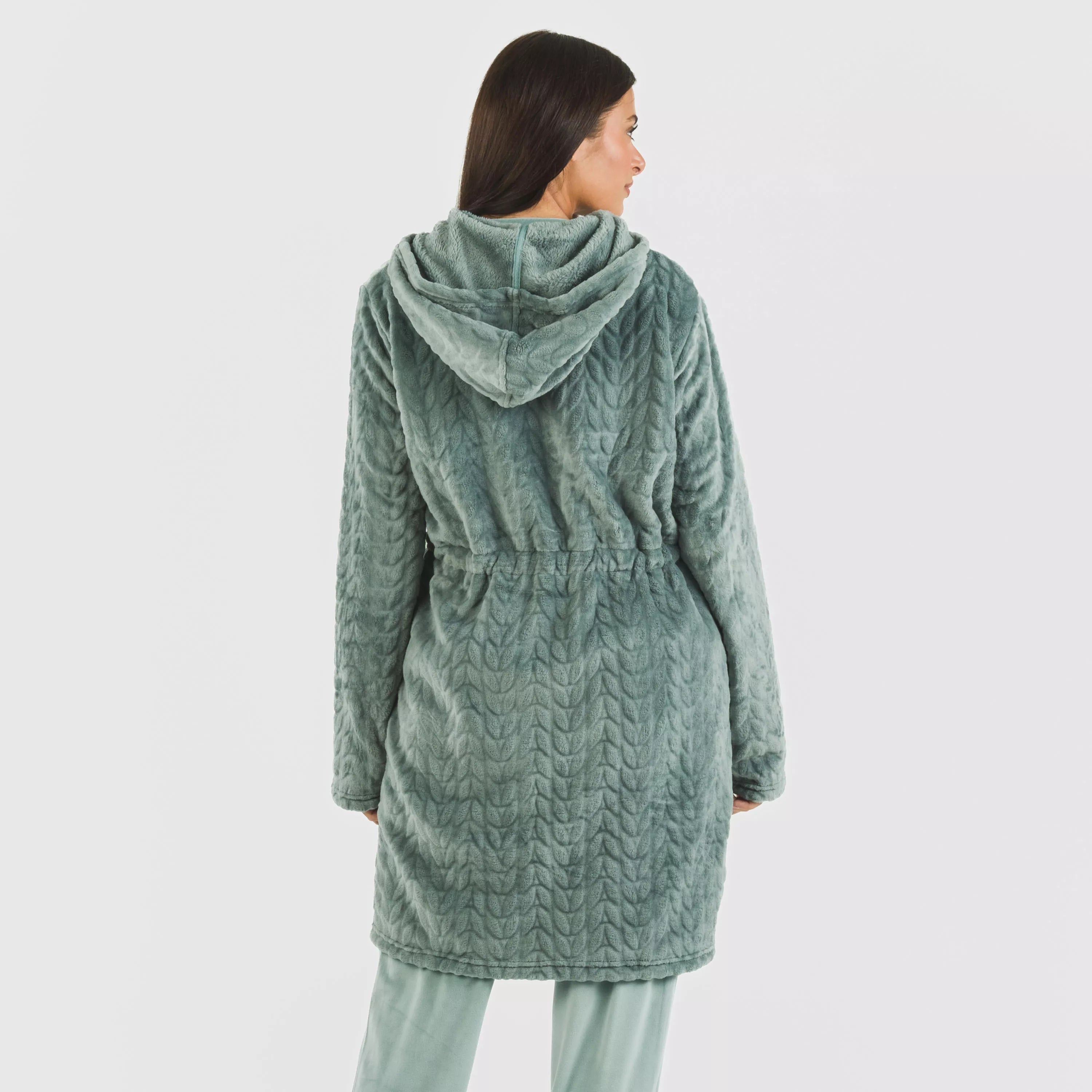 VESTAGLIA IN VELLUTO DEVORE CON CAPPELLO LISA