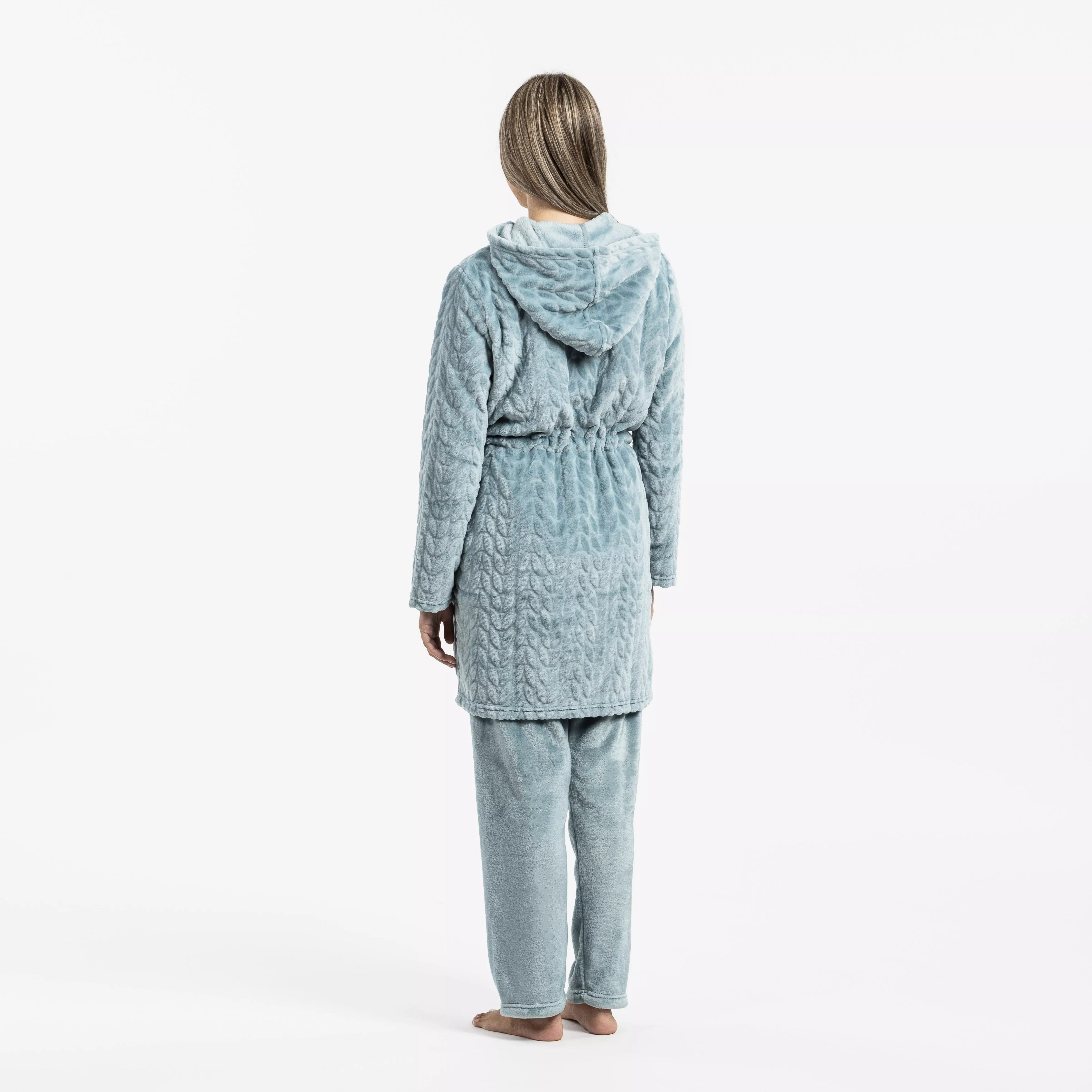 VESTAGLIA IN VELLUTO DEVORE CON CAPPELLO LISA