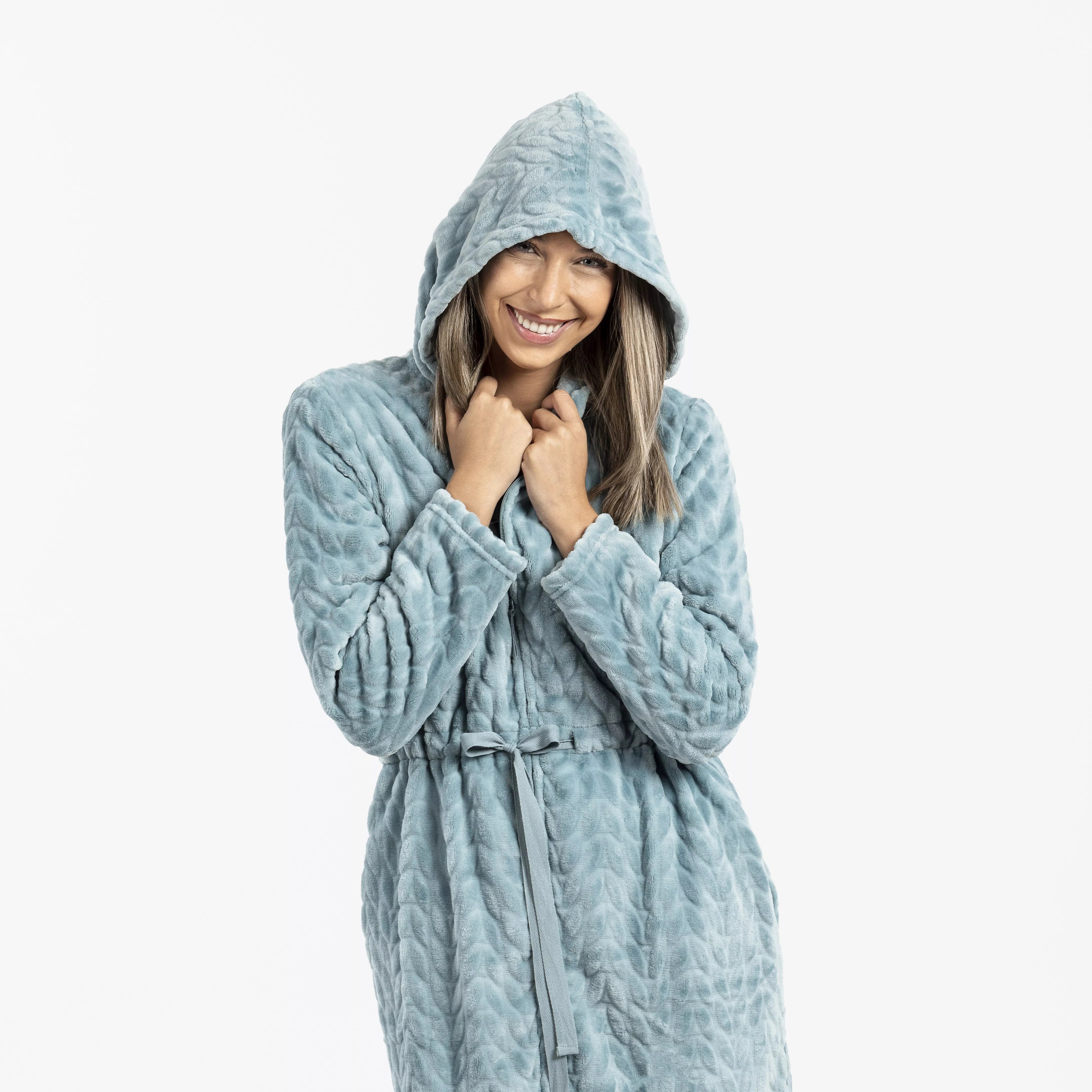 VESTAGLIA IN VELLUTO DEVORE CON CAPPELLO LISA