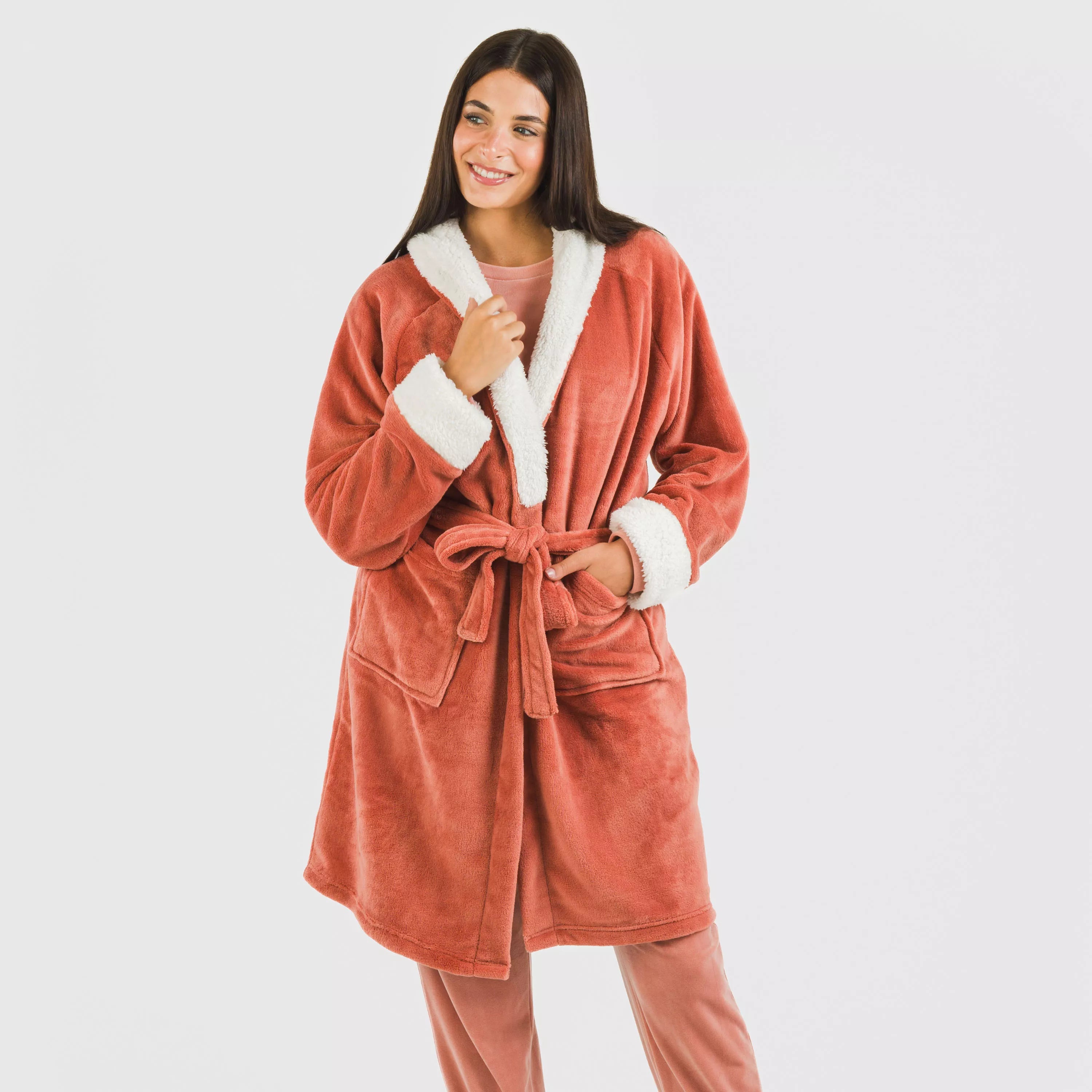 VESTAGLIA IN VELLUTO SHERPA SEMPLICE