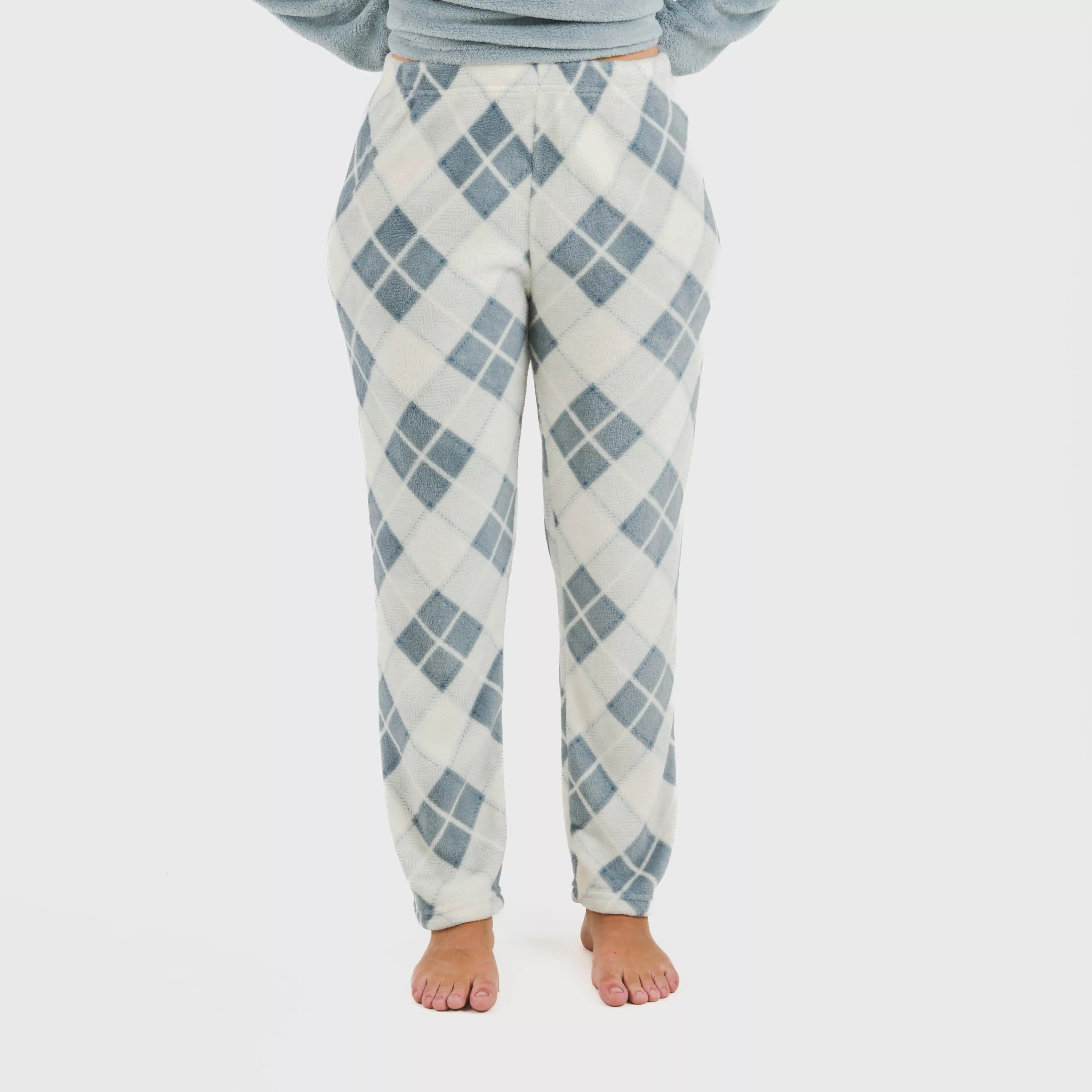 Pigiama da donna corallo con motivo a quadri Guima