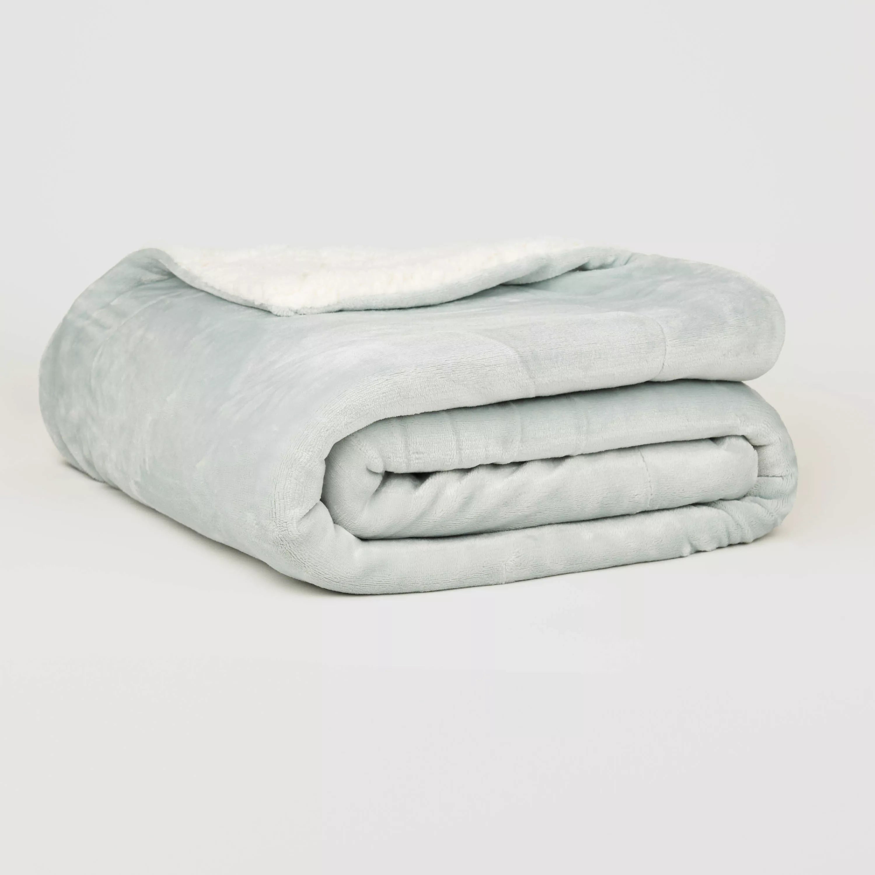 COPERTA SHERPA IN VELLUTO SOLIDO