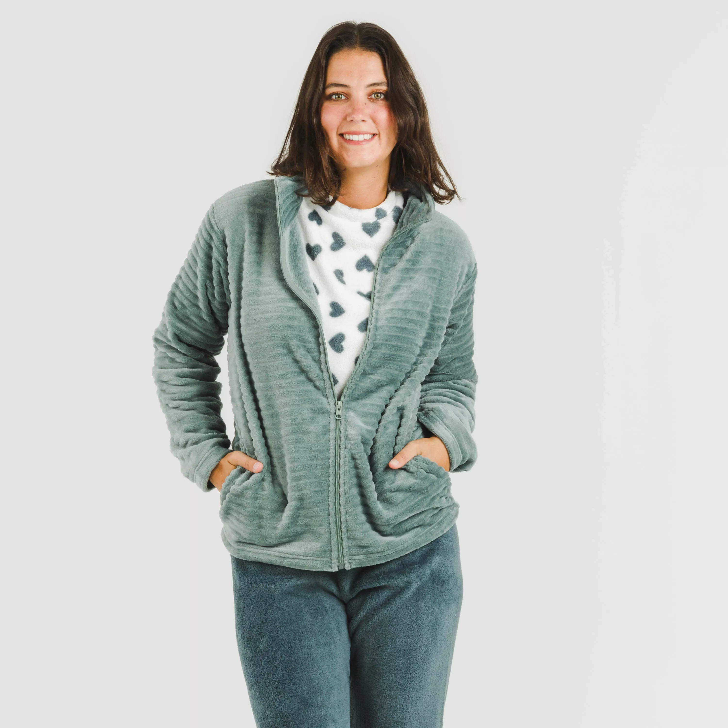 FELPA IN VELLUTO A RIGHE SEMPLICI DA DONNA