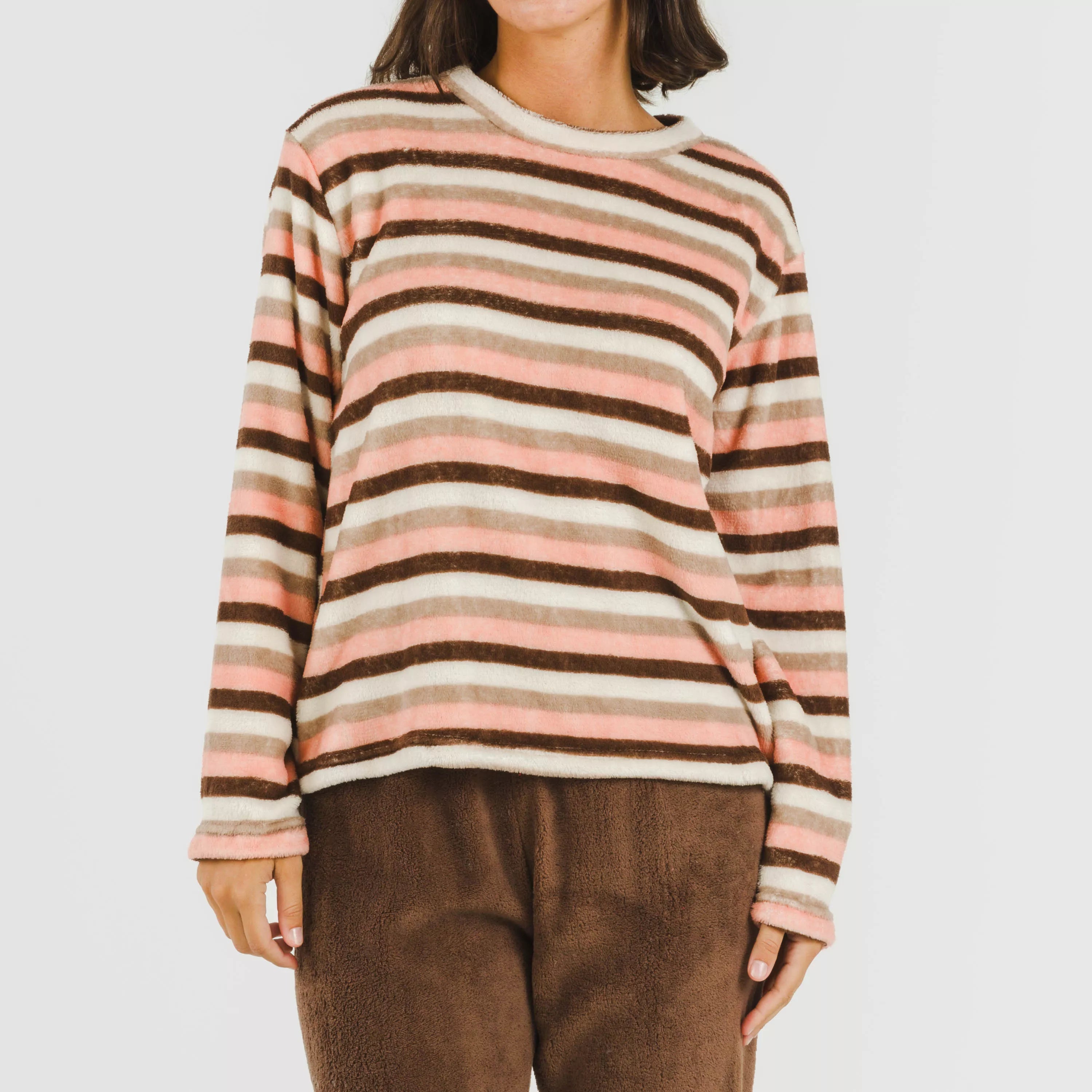 PIGIAMA NORMA A RIGHE CORALLO DA DONNA