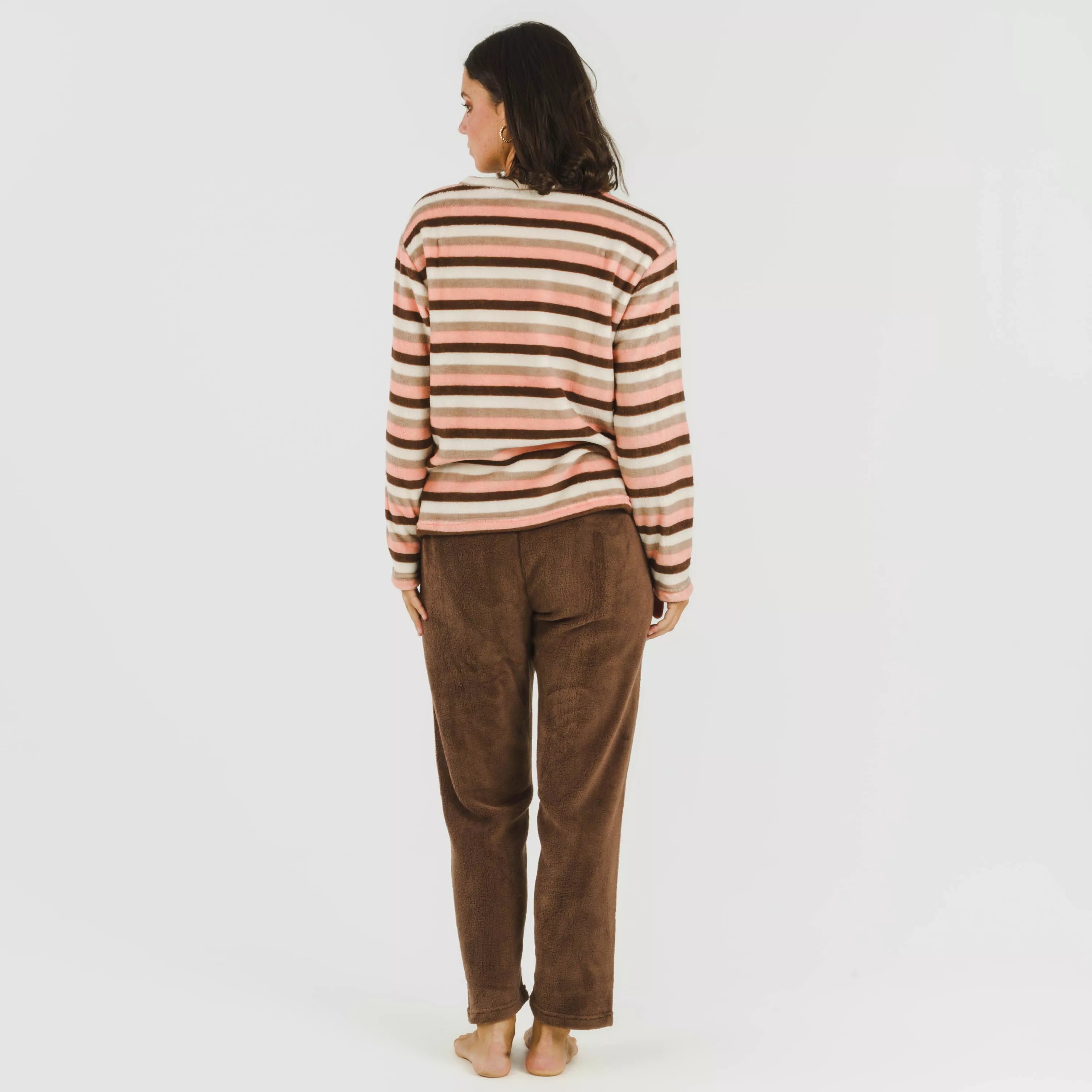 PIGIAMA NORMA A RIGHE CORALLO DA DONNA