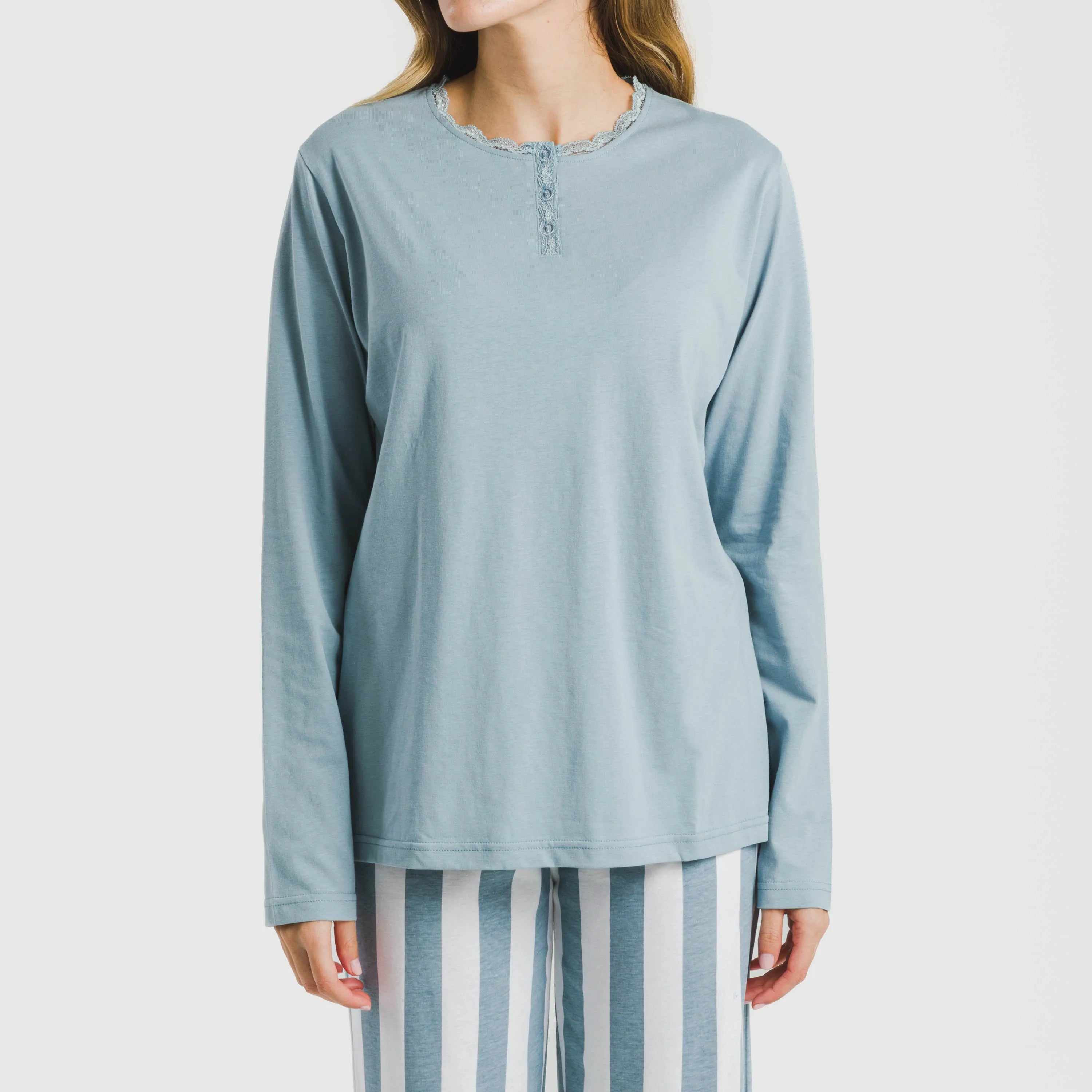 Pigiama lungo da donna con striscia di Elvis