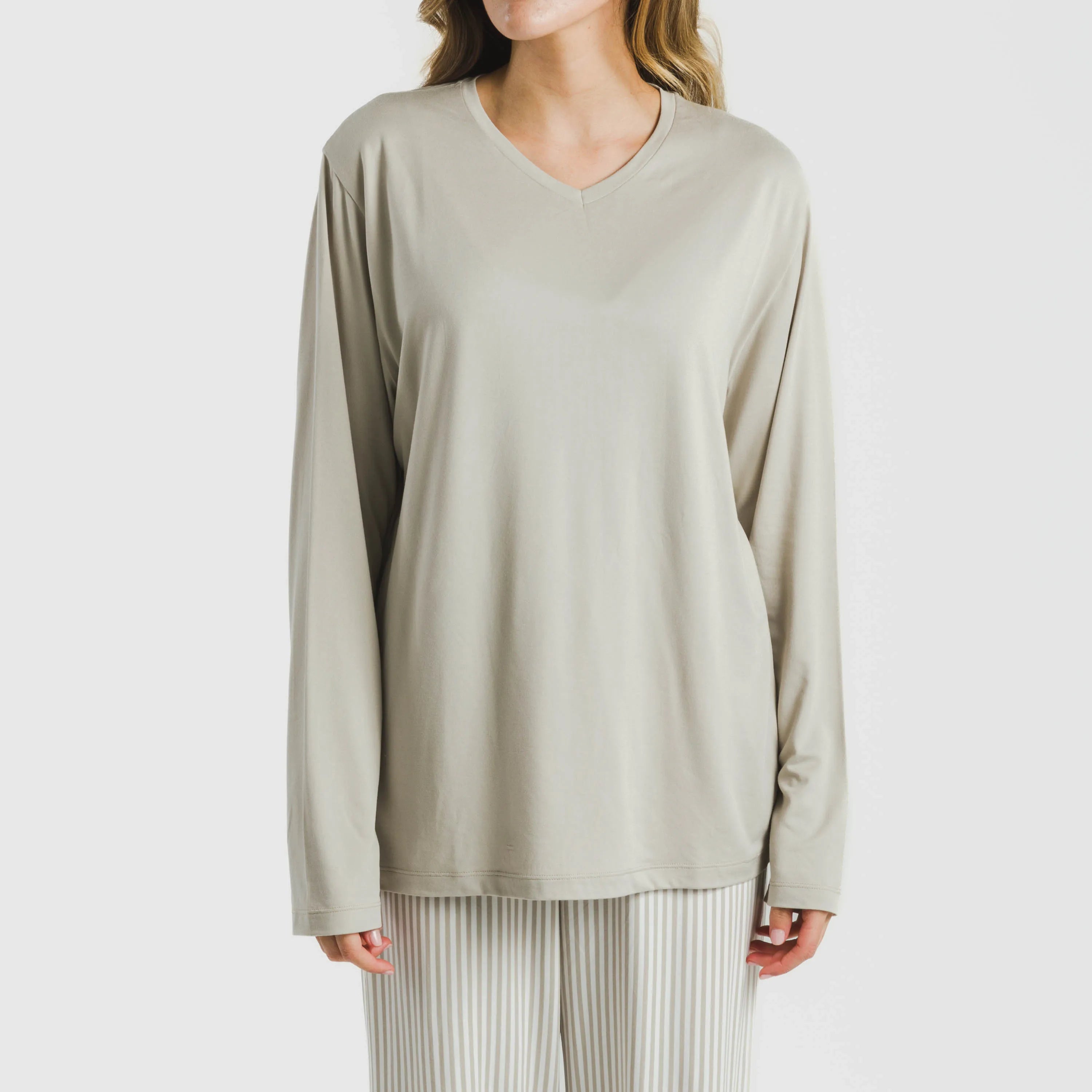 Pigiama lungo da donna Kodac Soft Stripe