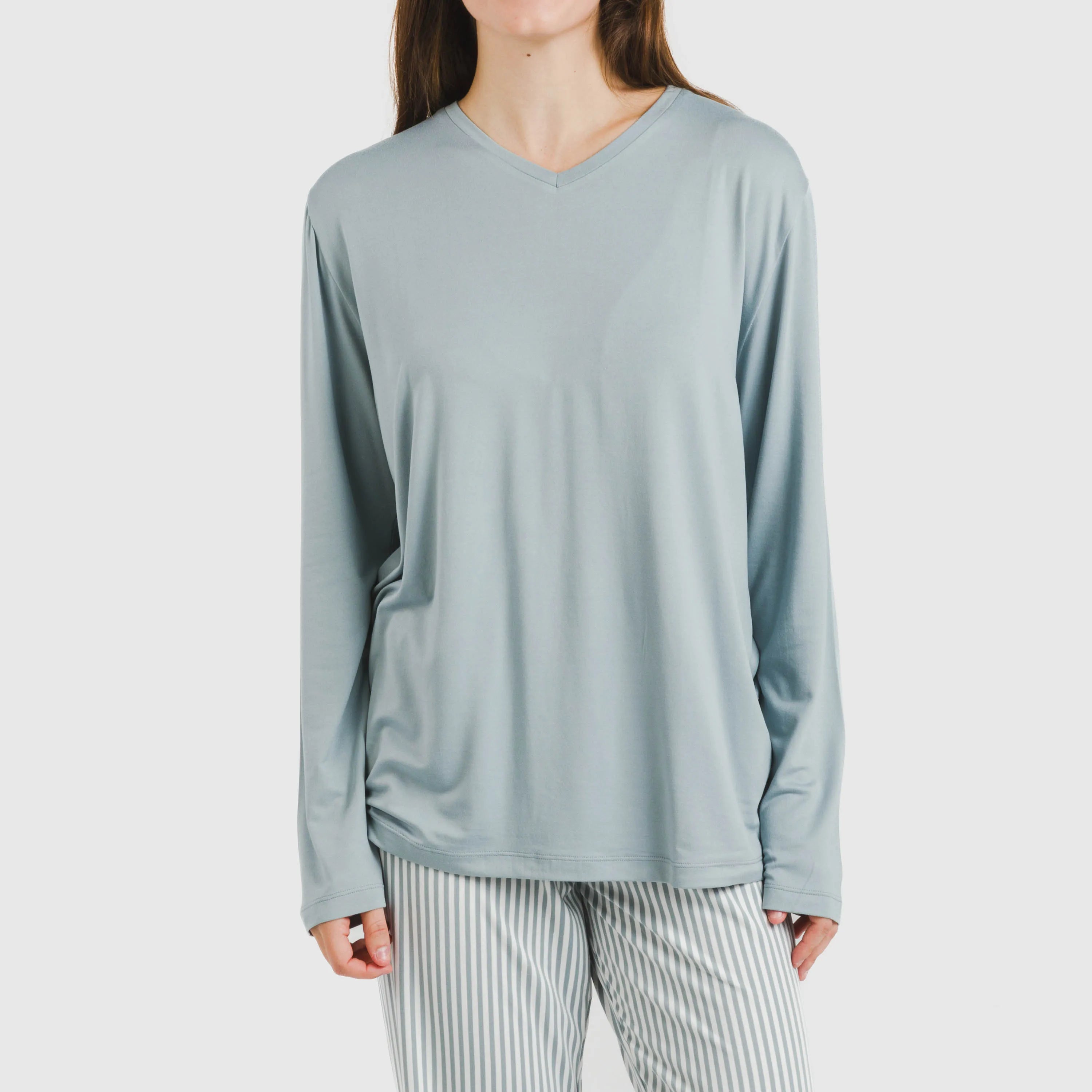 Pigiama lungo da donna Kodac Soft Stripe