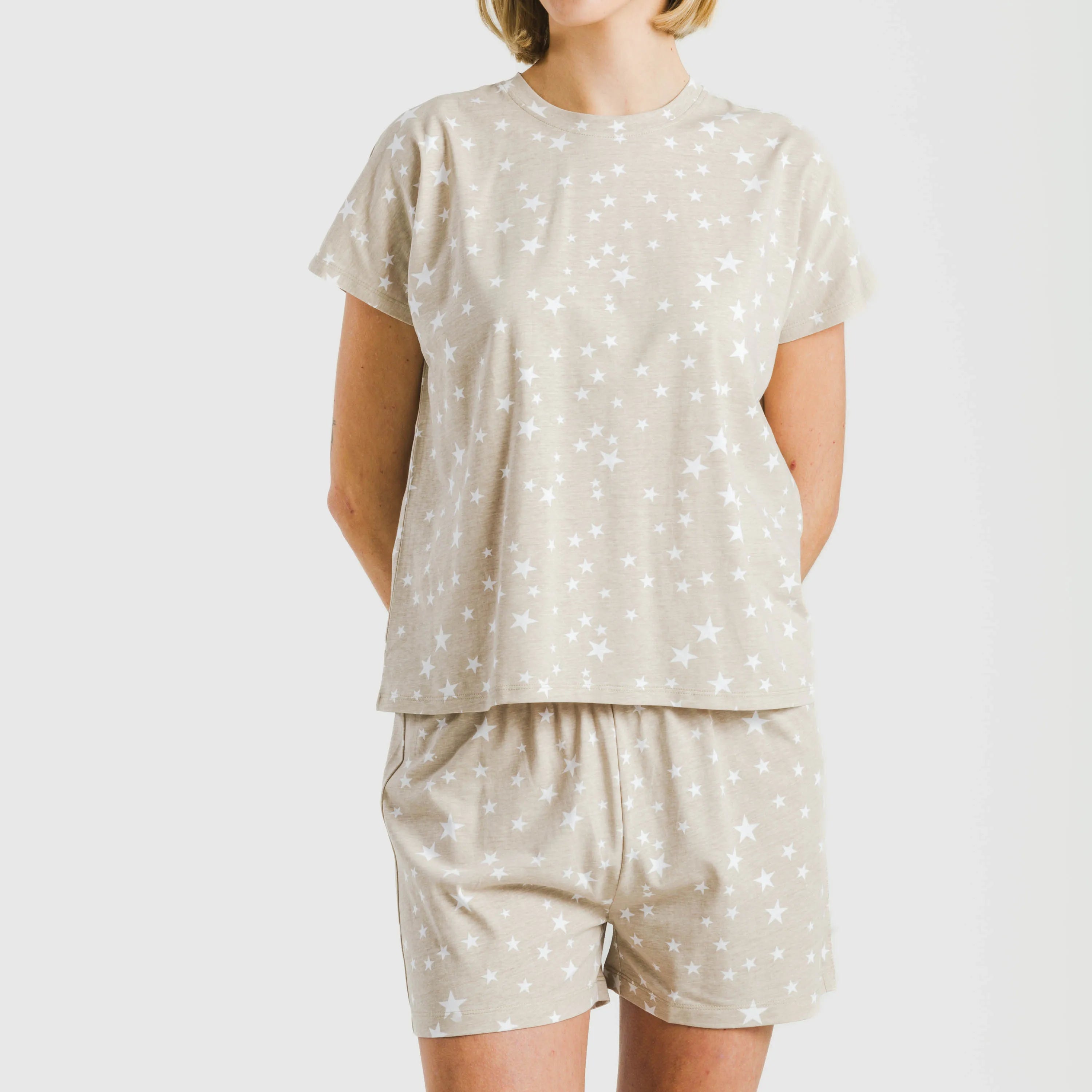 PIGIAMA CRT M/FLUID ALG DA DONNA CON STELLE