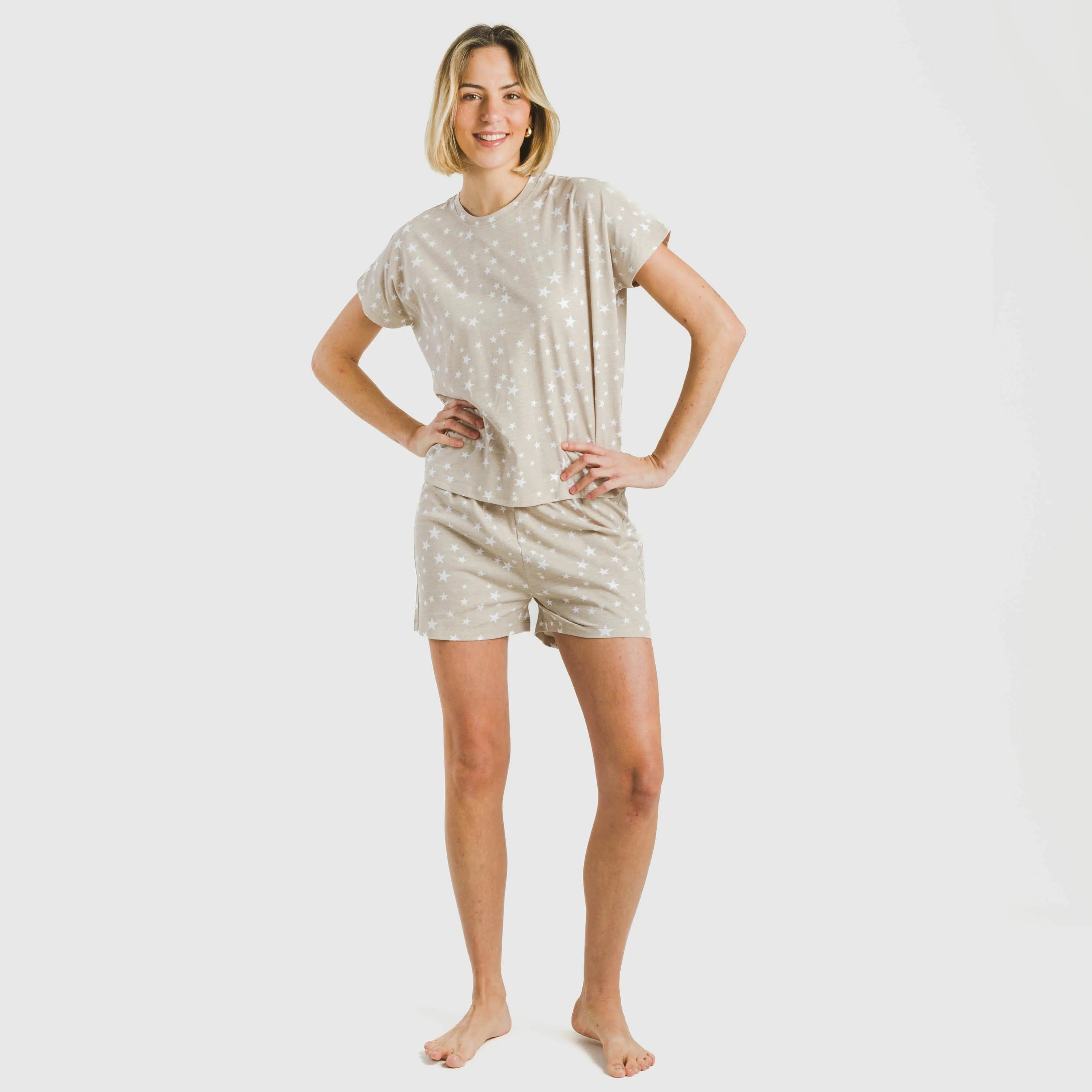 PIGIAMA CRT M/FLUID ALG DA DONNA CON STELLE