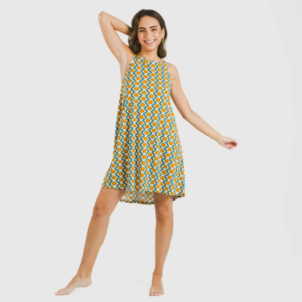 ABITO CORTO IN CREPE NAYA CON CINTURINO