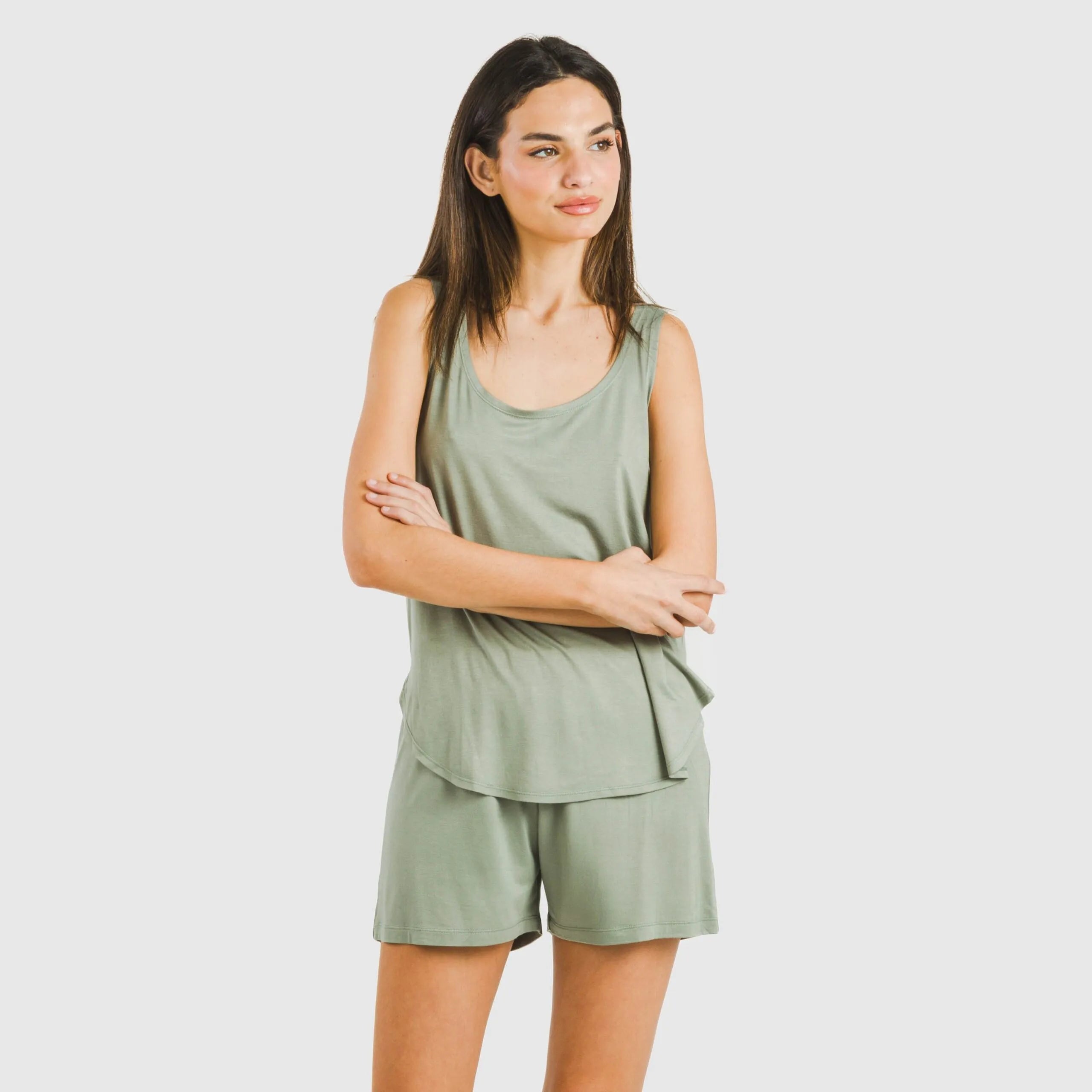 PIGIAMA DA DONNA IN VISCOSA TINTA UNITA CON SPALLINE