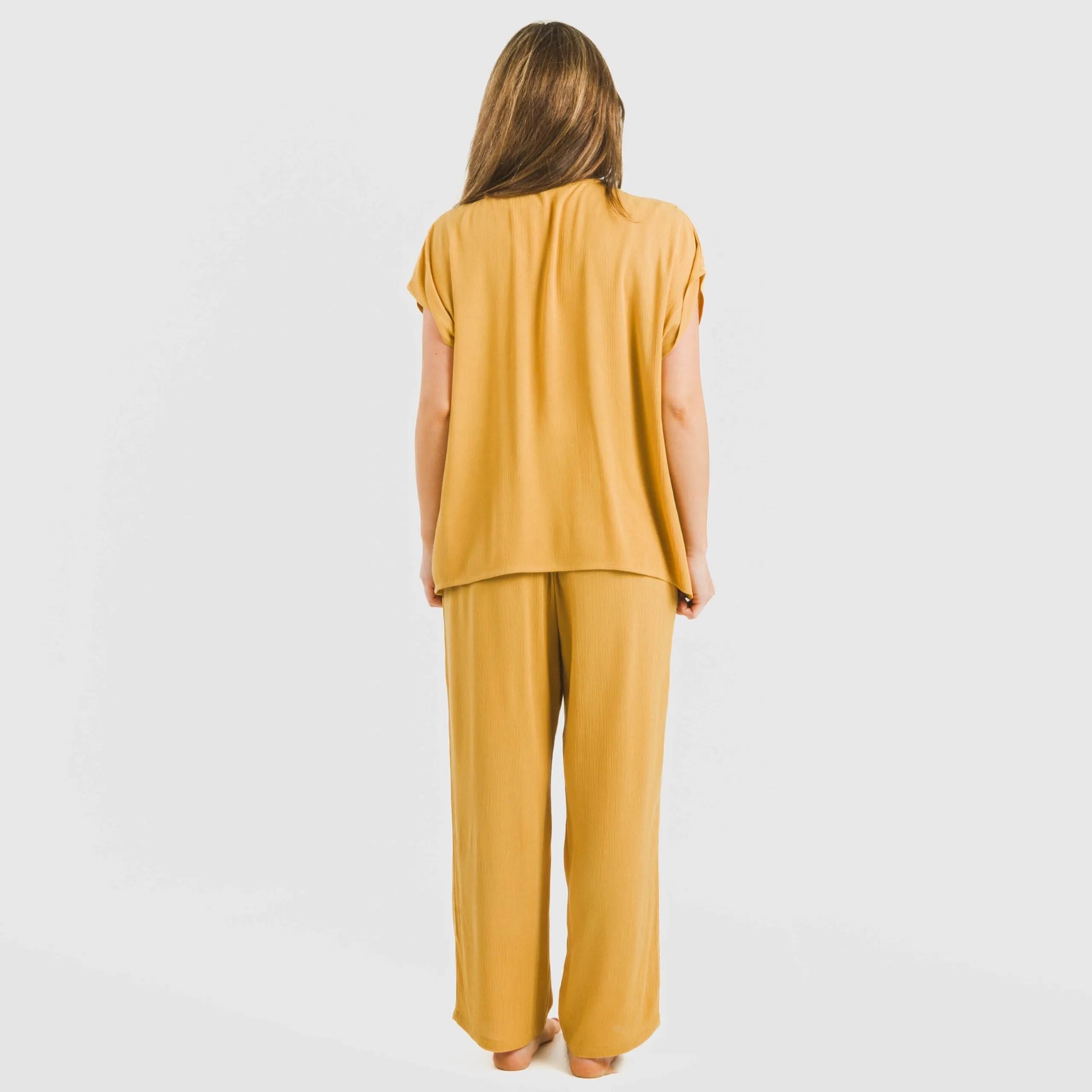 PANTALONI LUNGHI IN VISCOSA TINTA UNITA DA DONNA BAMULA