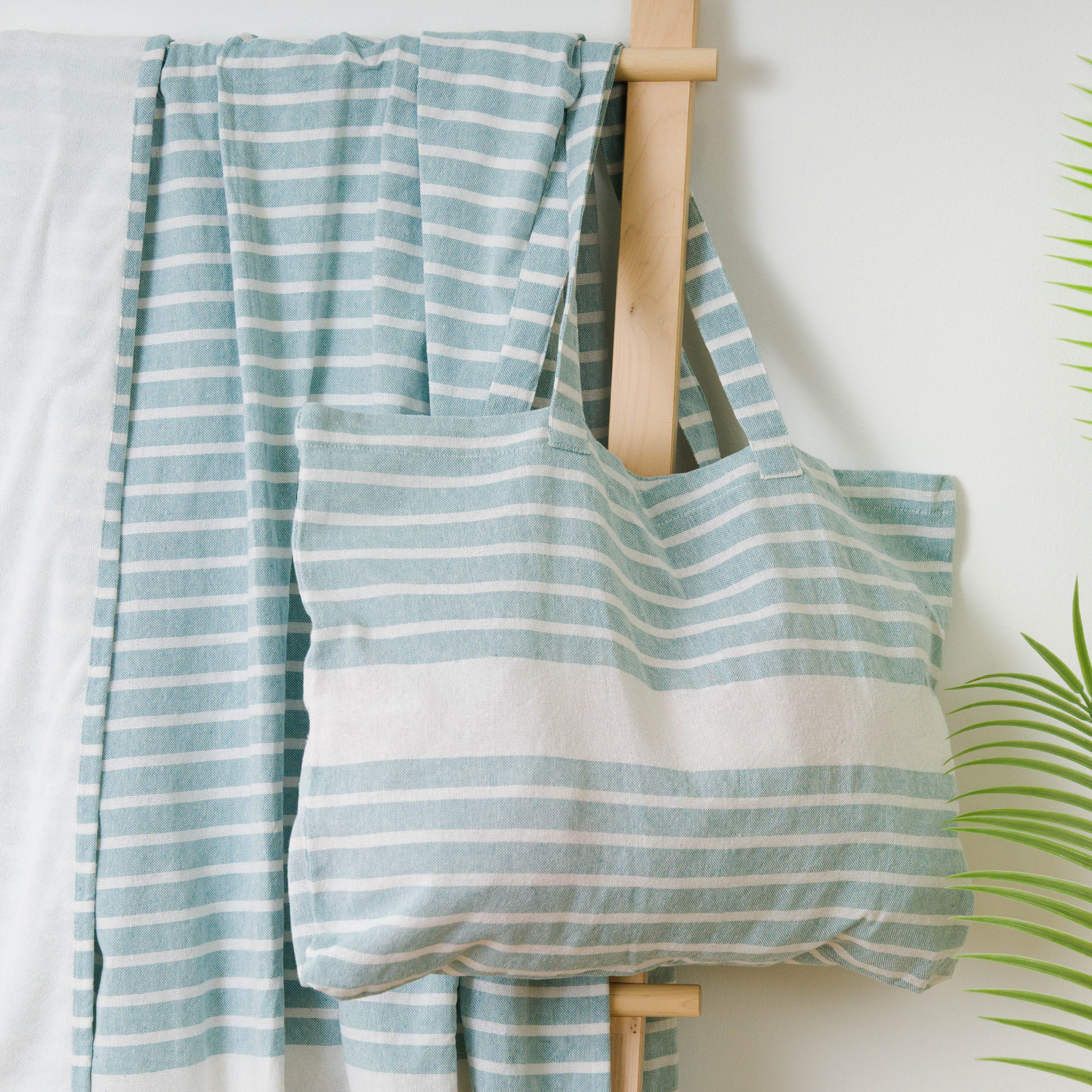 PACK PAREO ASCIUGAMANO + BORSA A RIGHE ALG