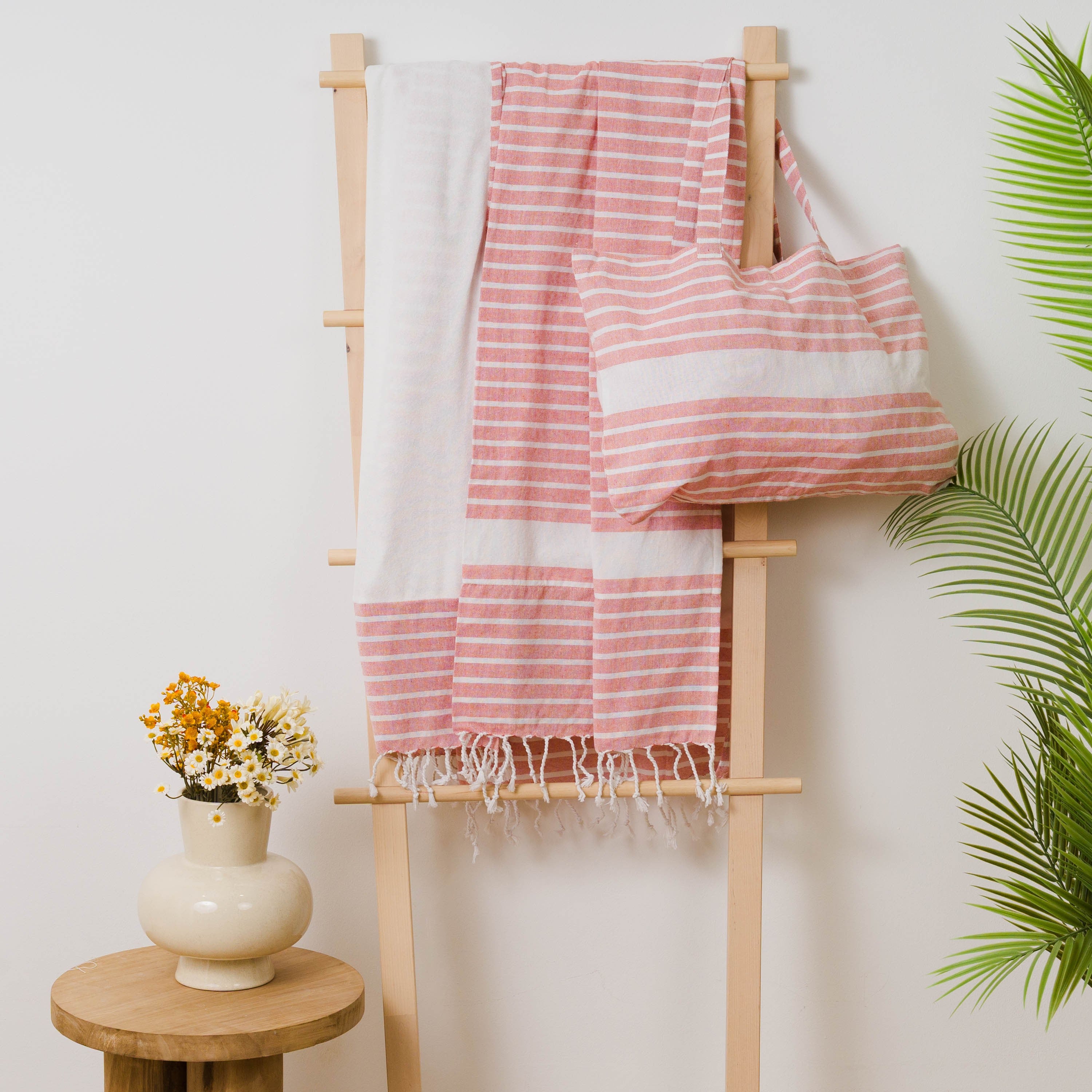 PACK PAREO ASCIUGAMANO + BORSA A RIGHE ALG