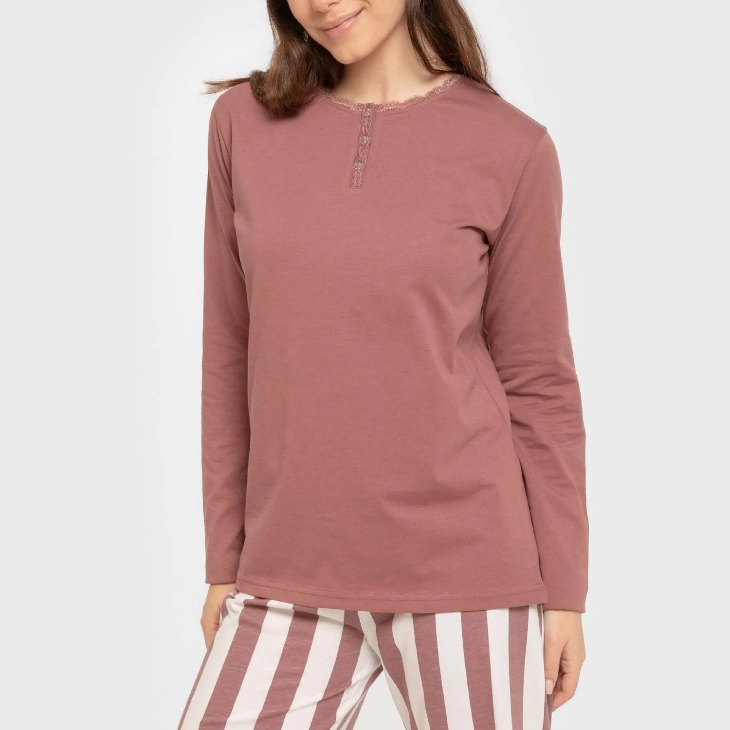 Pigiama lungo da donna con striscia di Elvis