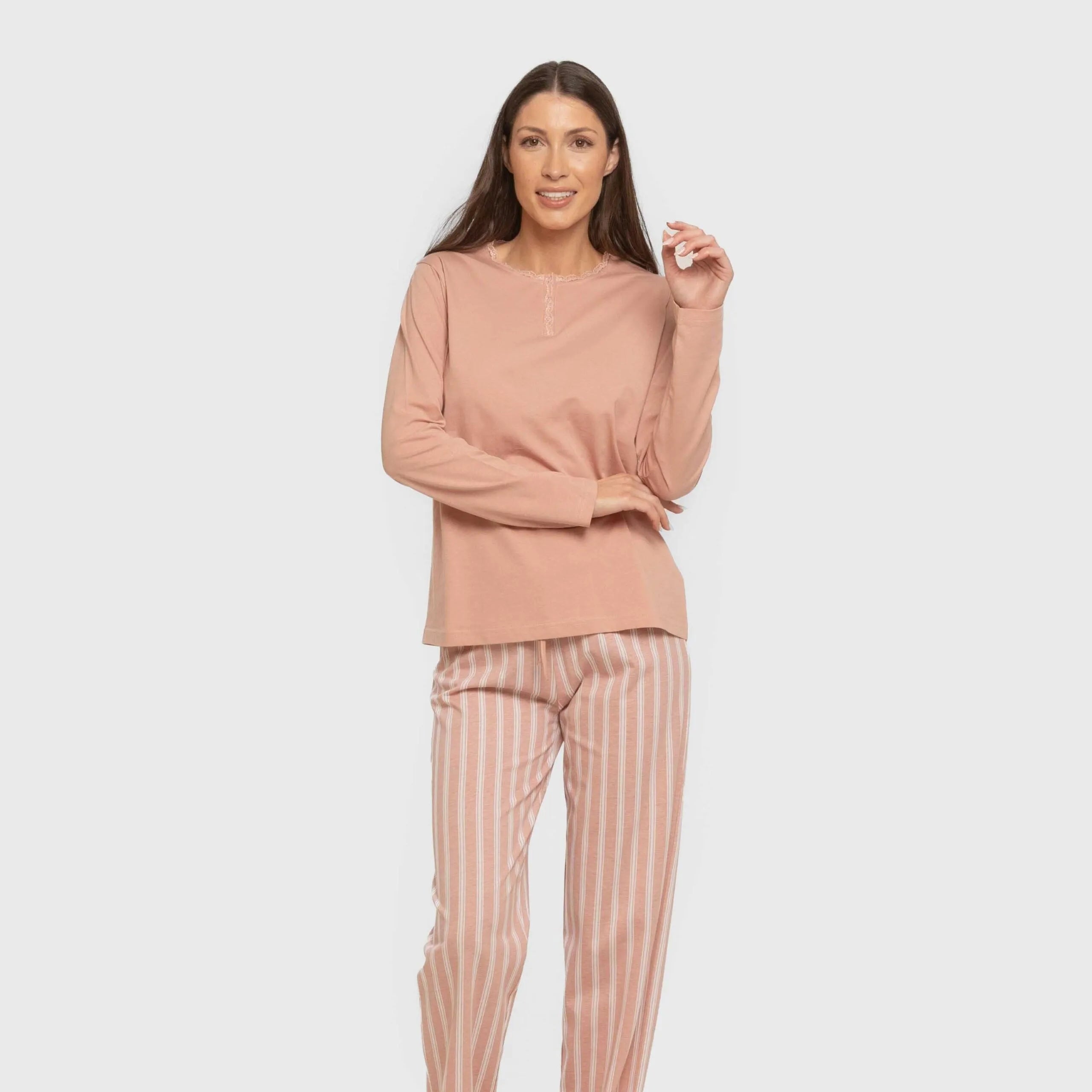 PIGIAMA LUNGO A RIGHE MARSIGLIA DA DONNA