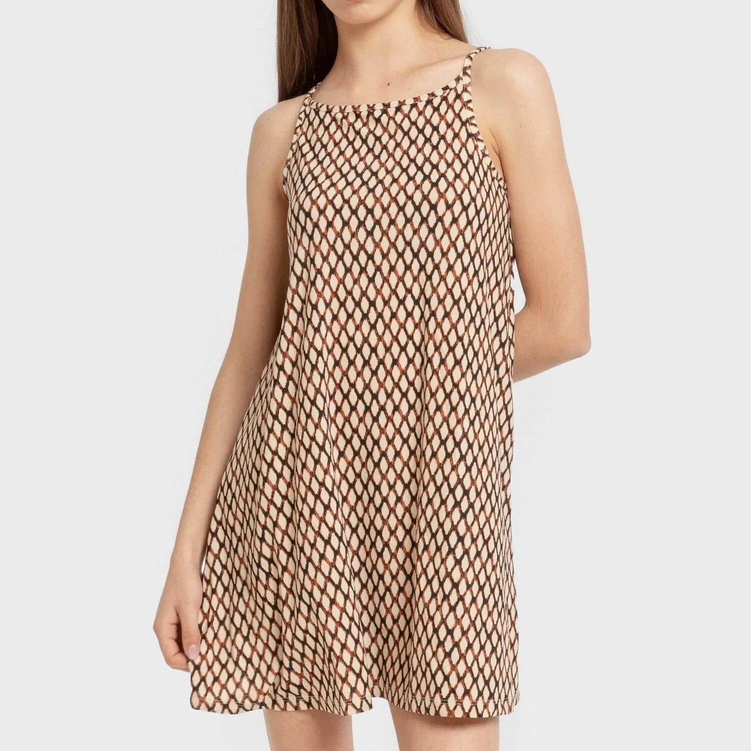 Abito corto in crêpe con spalline Orlando