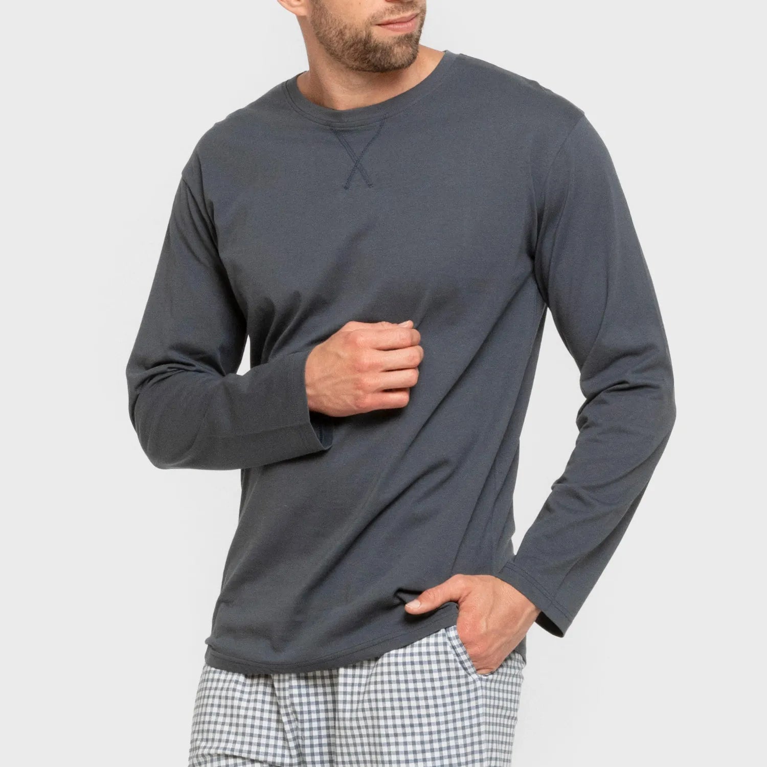 Pigiama lungo da uomo a quadri EDMUND