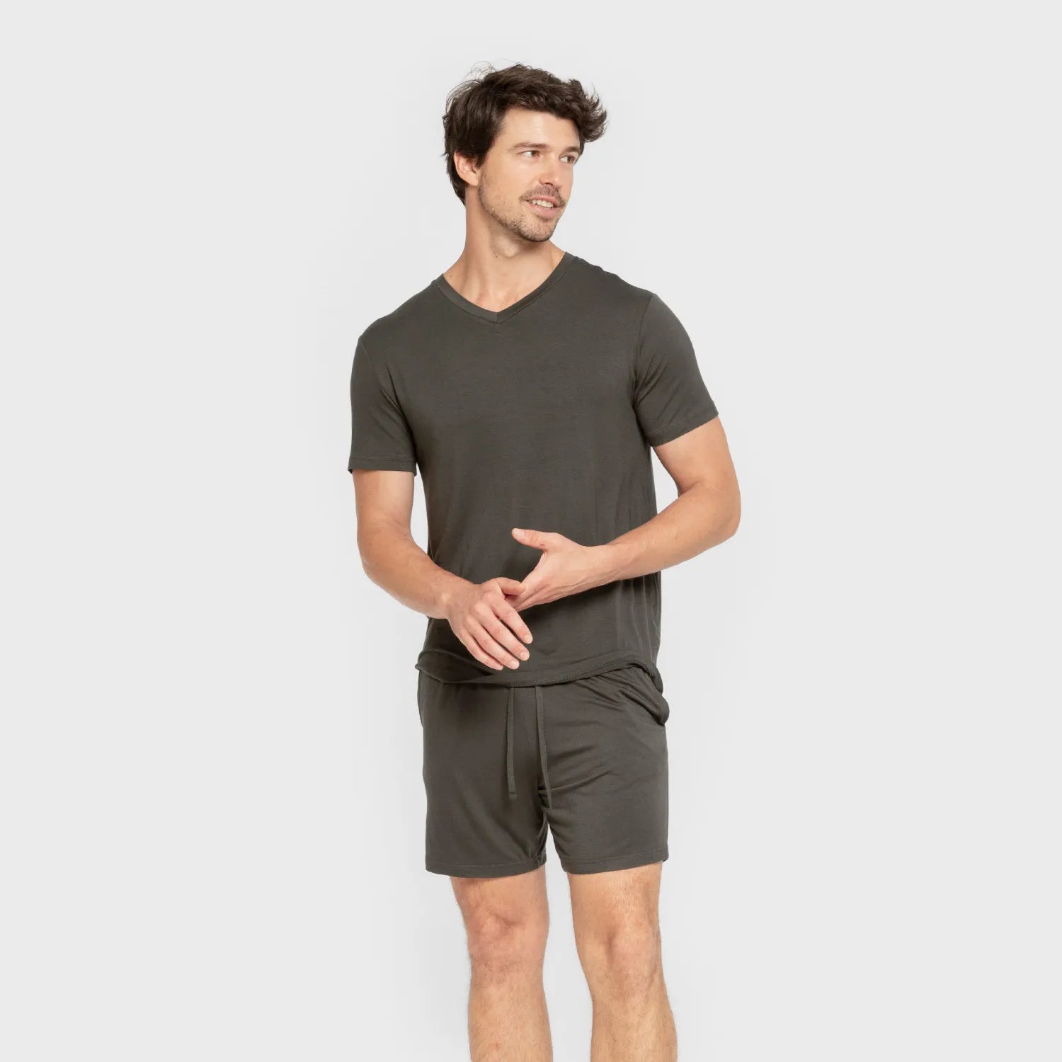 Pigiama corto da uomo in viscosa semplice