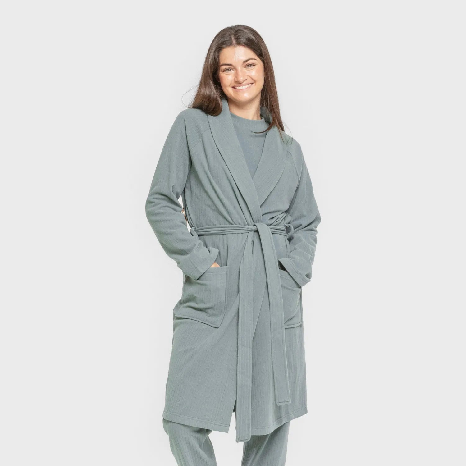 VESTAGLIA CANALE A RIGHE LARGHE IN TINTA UNITA