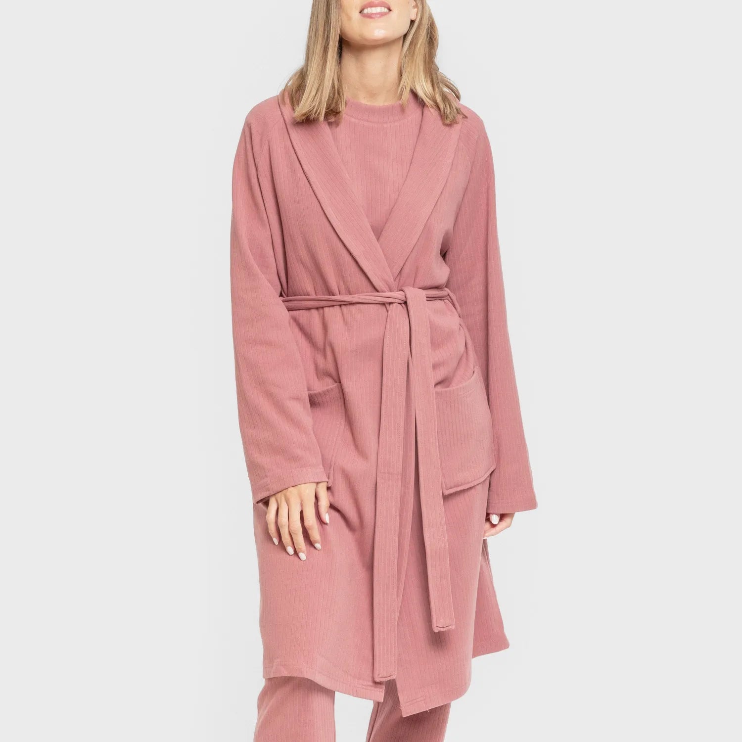 VESTAGLIA CANALE A RIGHE LARGHE IN TINTA UNITA