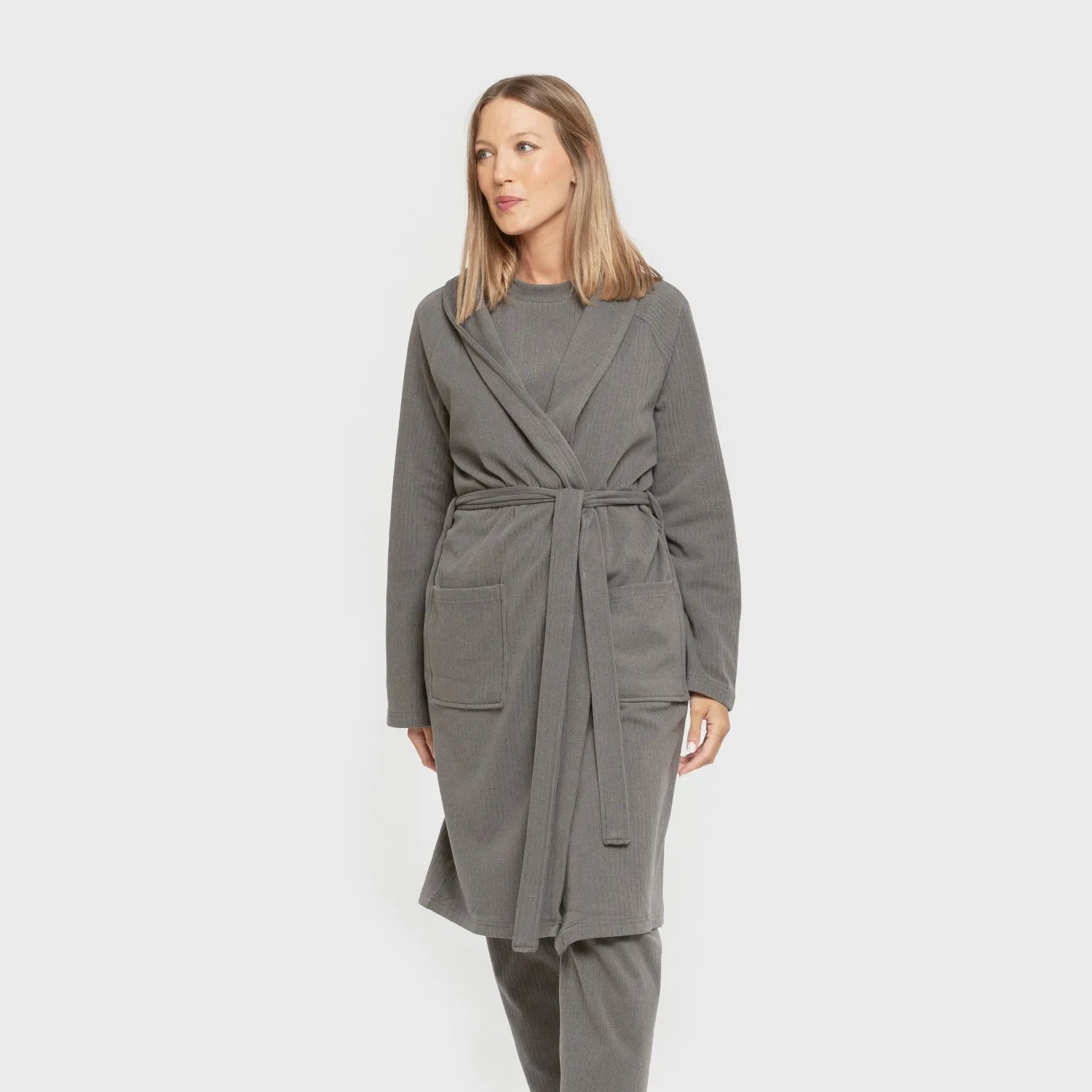 VESTAGLIA CANALE A RIGHE LARGHE IN TINTA UNITA