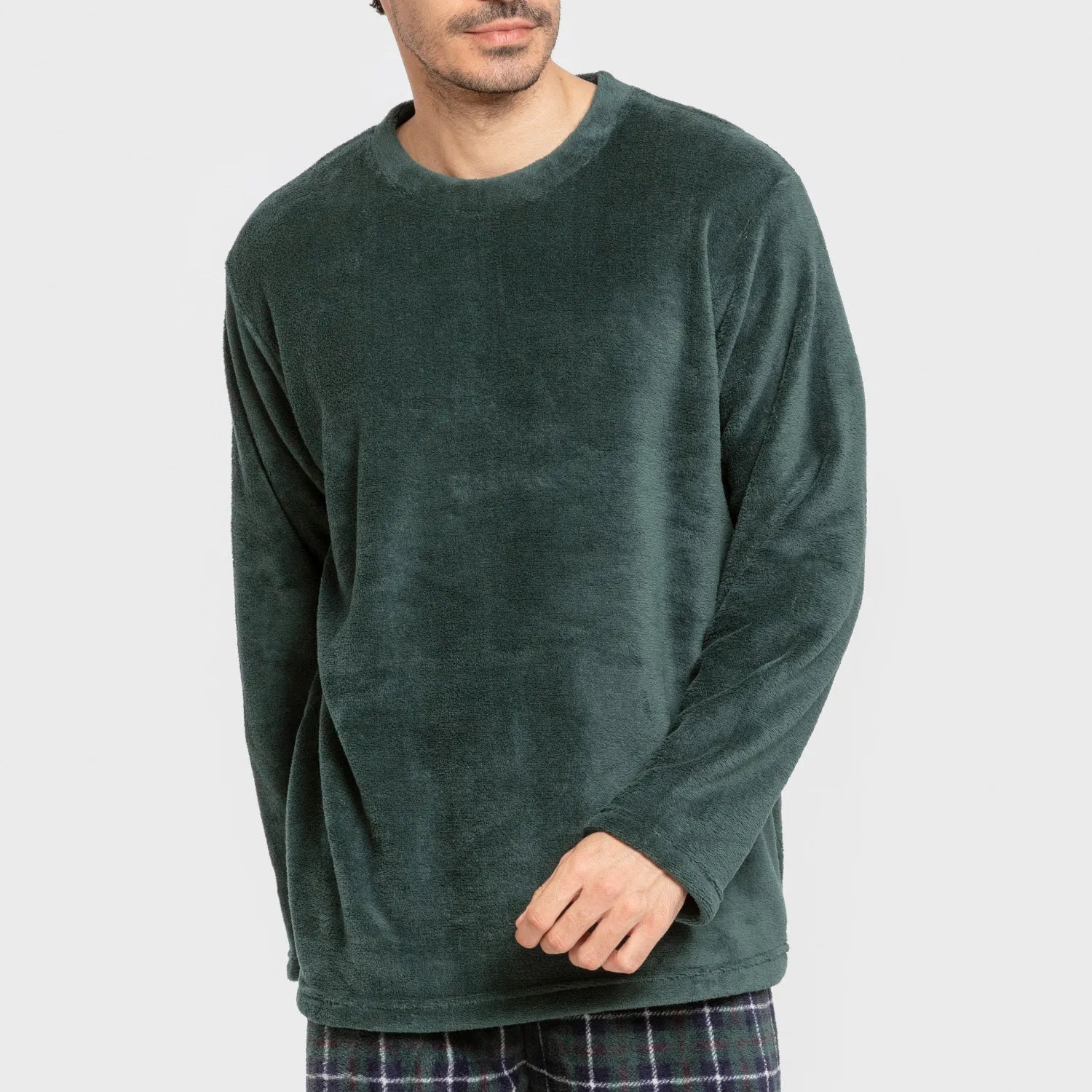 Pigiama da uomo color corallo con motivo a quadri Ruz