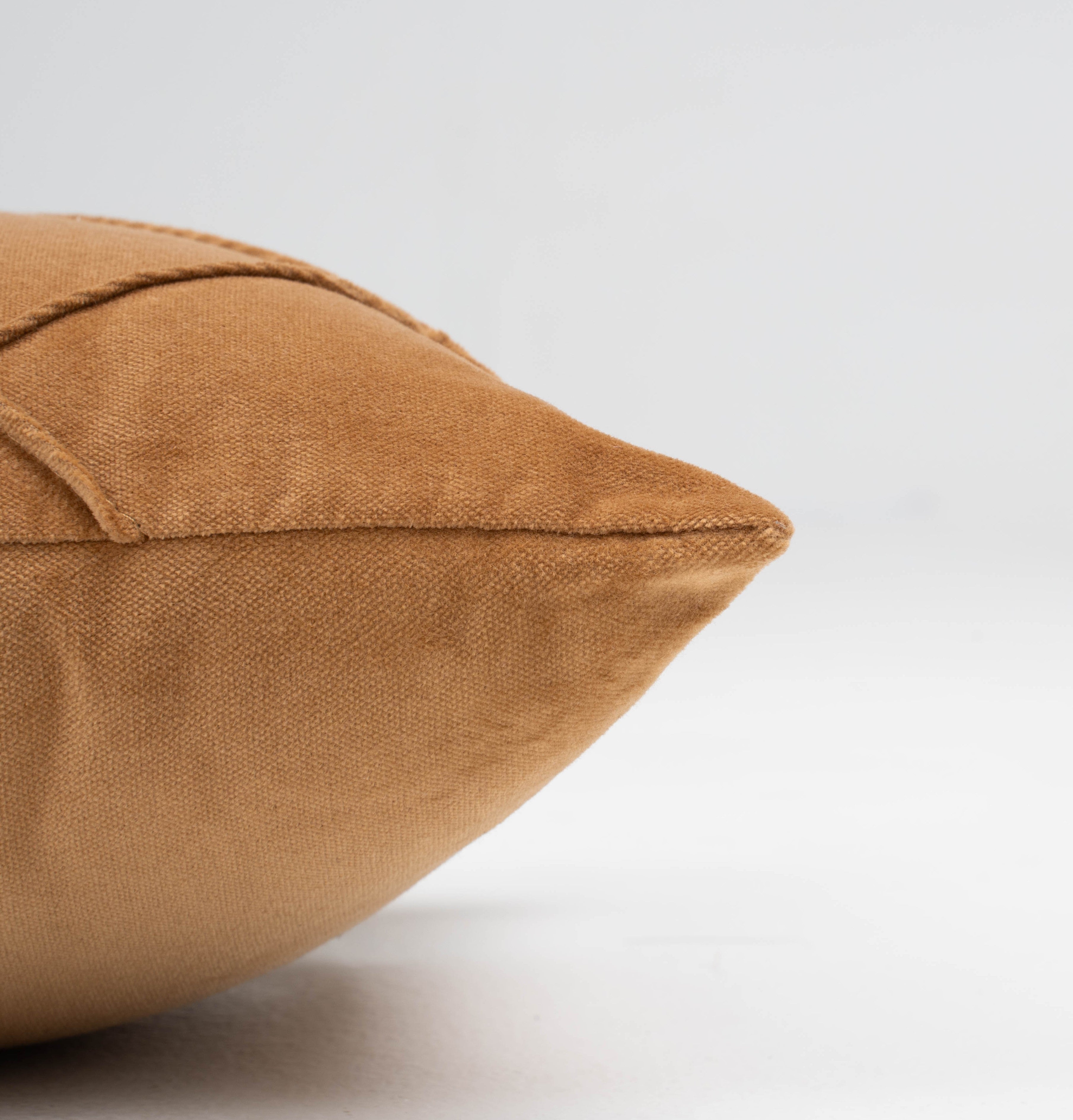 Cojín rectangular 30x50 terciopelo algodón Rombo ocre - funda + relleno