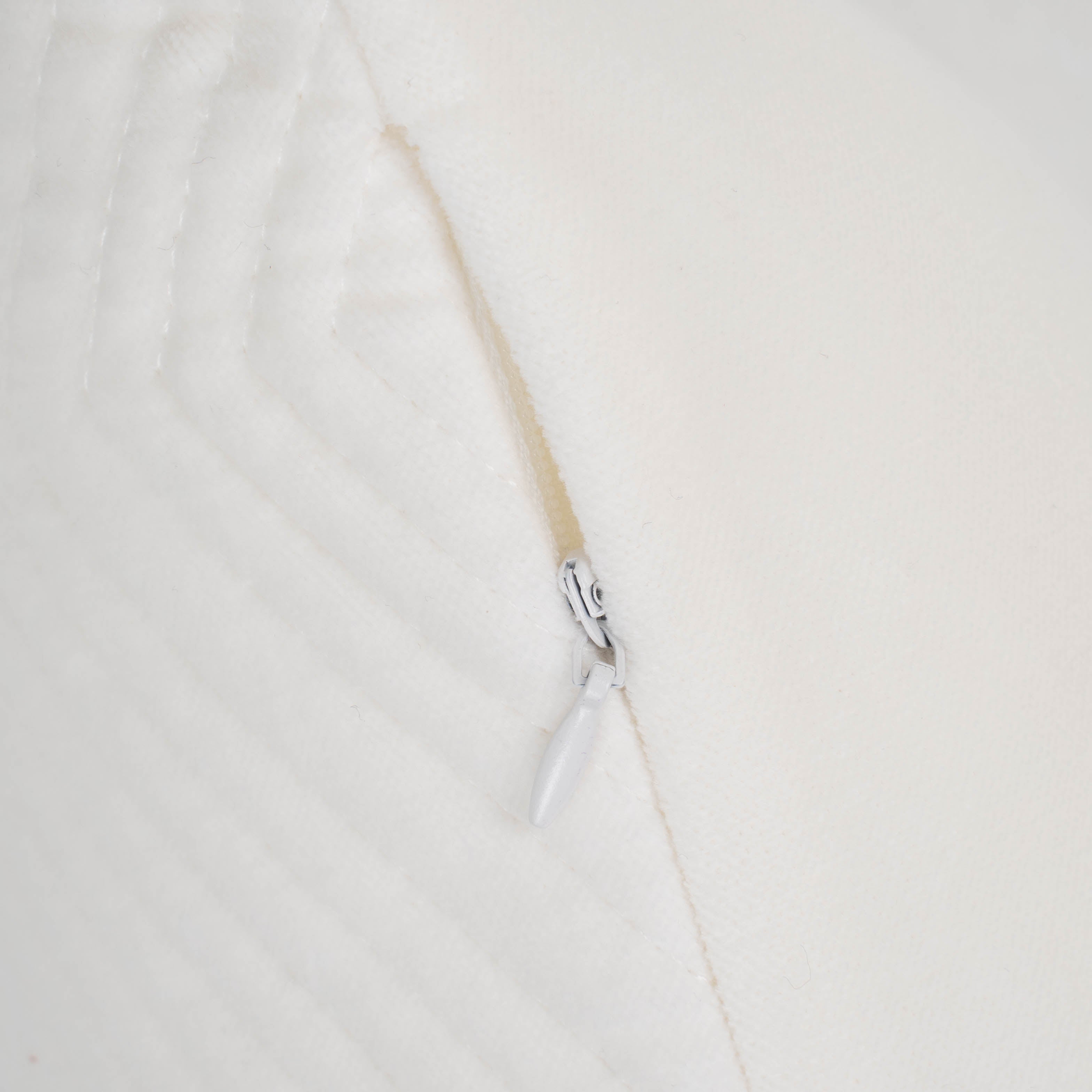 Cojín cuadrante terciopelo algodón Hungria blanco - funda + relleno