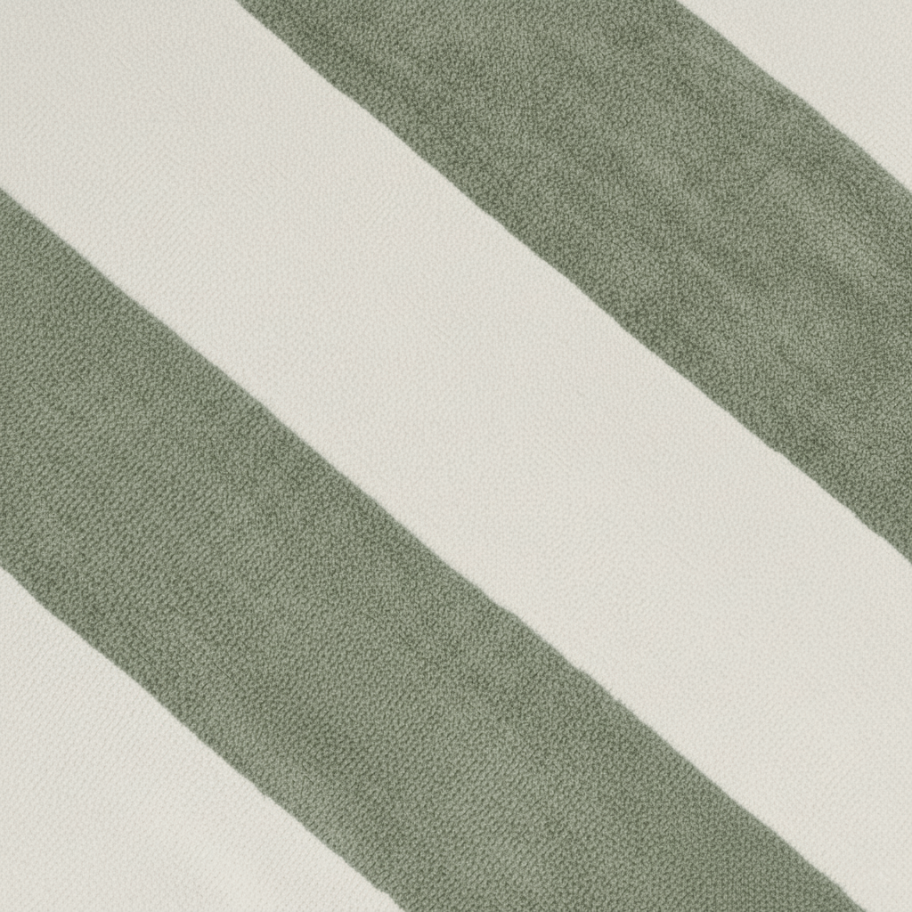 Toalla Playa Algodón 400gr Raya Verde Seco