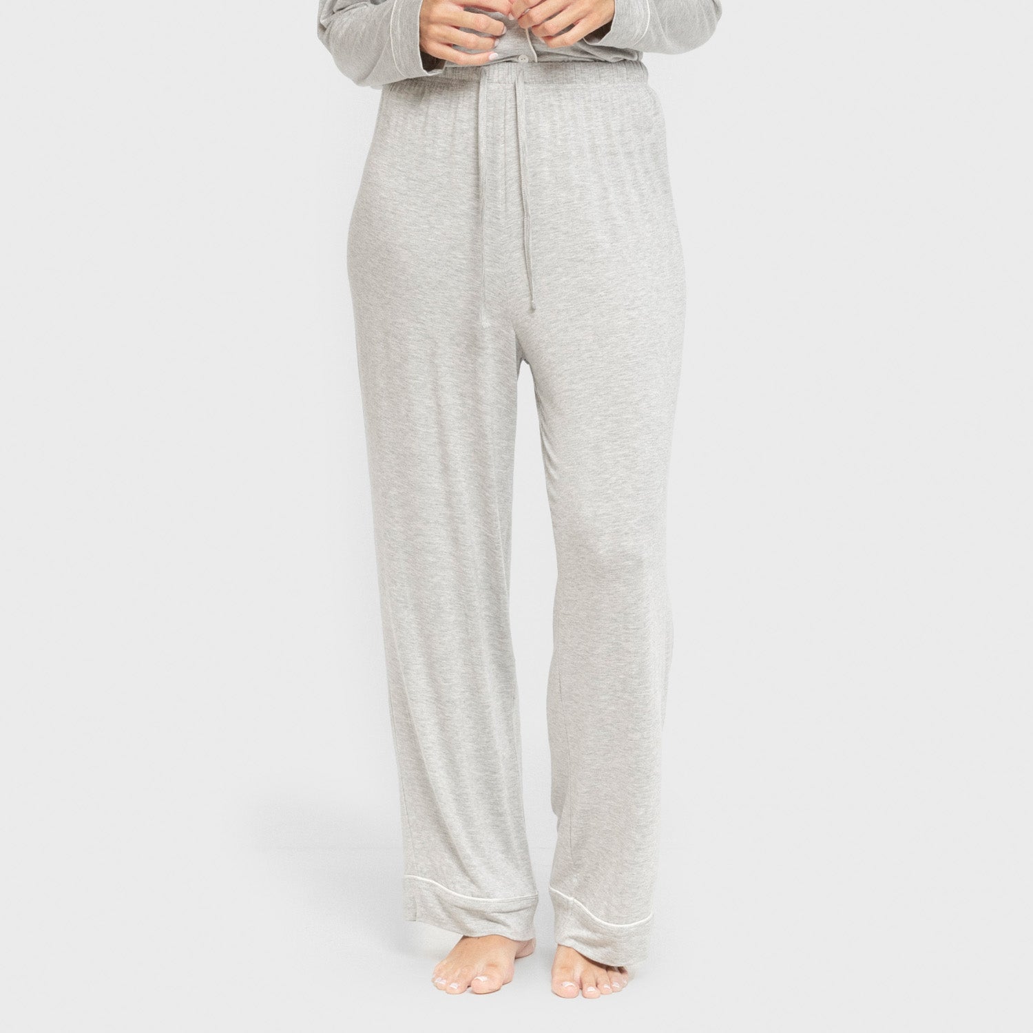 Pijama manga larga camisero viscosa punto mujer Gris