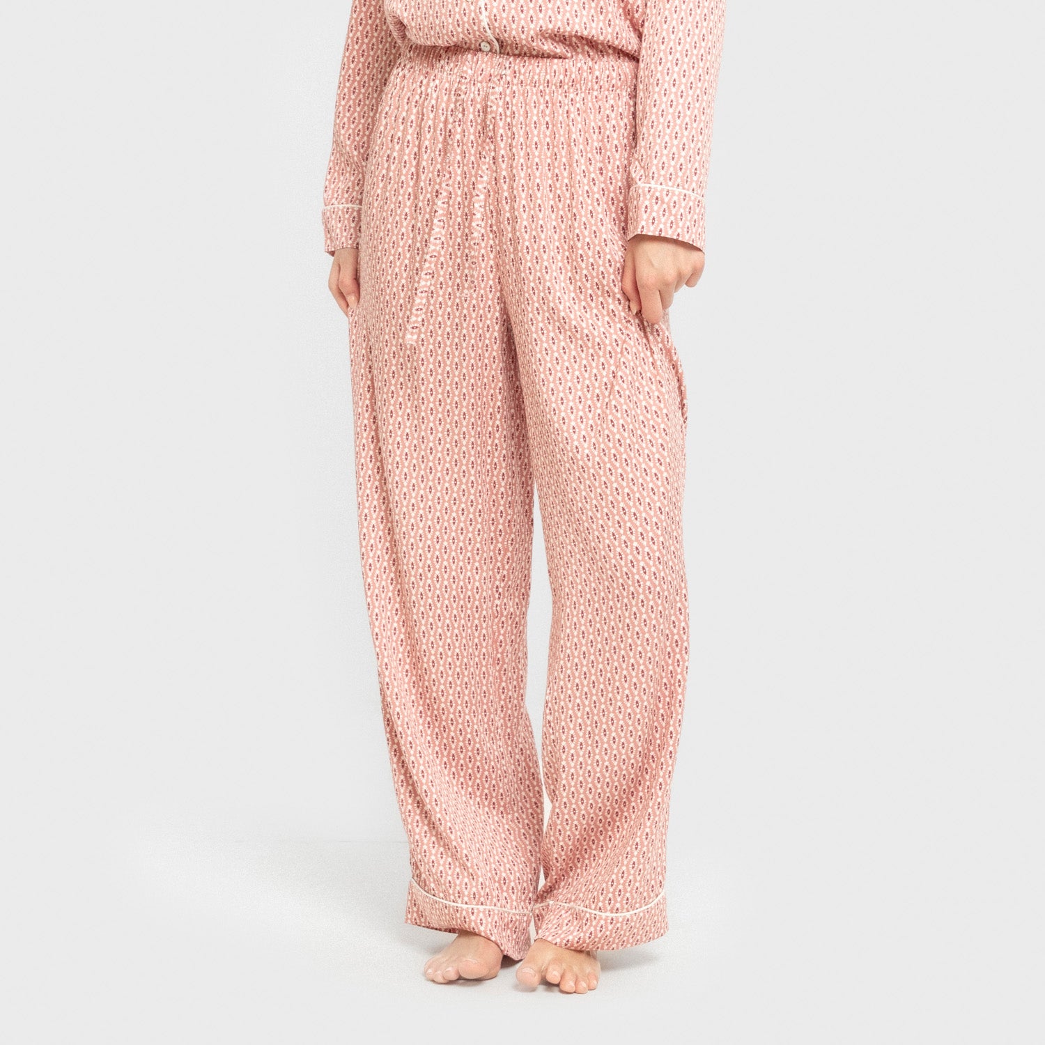 Pijama Manga Larga Camisero Viscosa Mujer Leonor Marsala