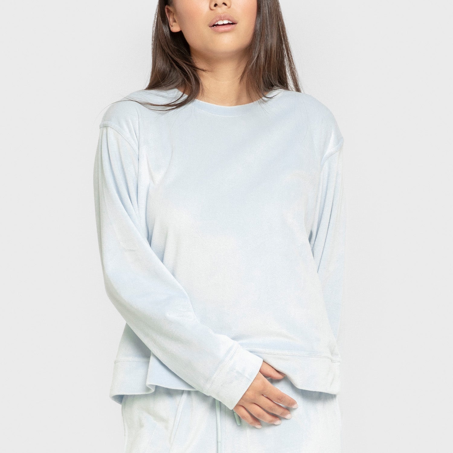 Pijama terciopelo super soft liso Azul Celeste