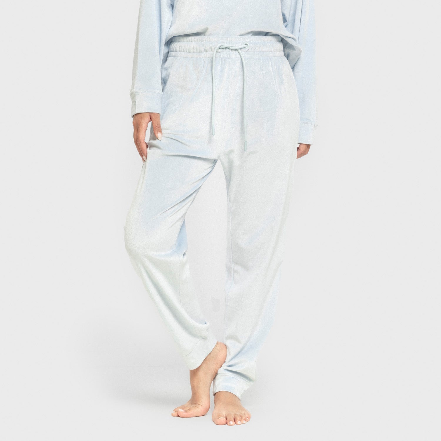 Pijama terciopelo super soft liso Azul Celeste