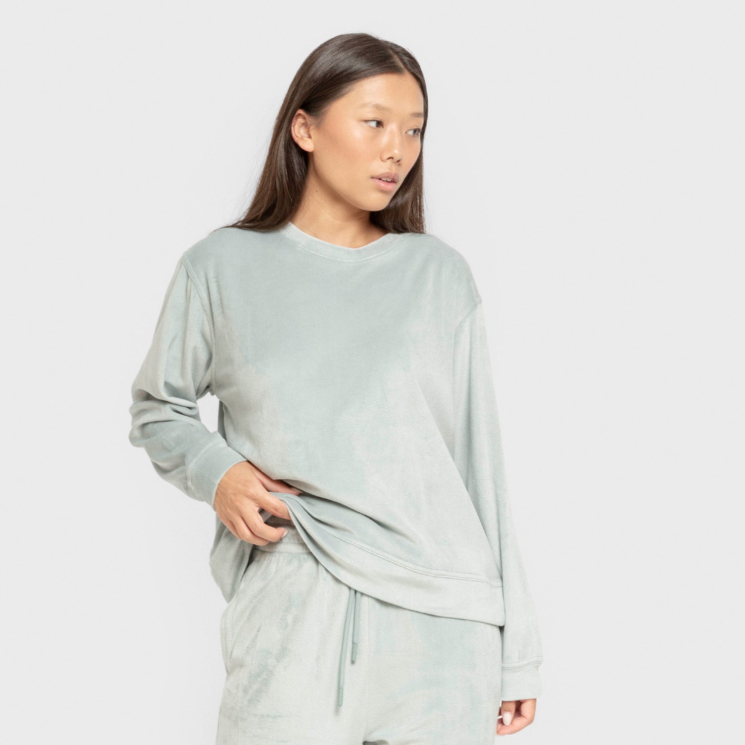 Pijama terciopelo super soft liso Verde Tiffany