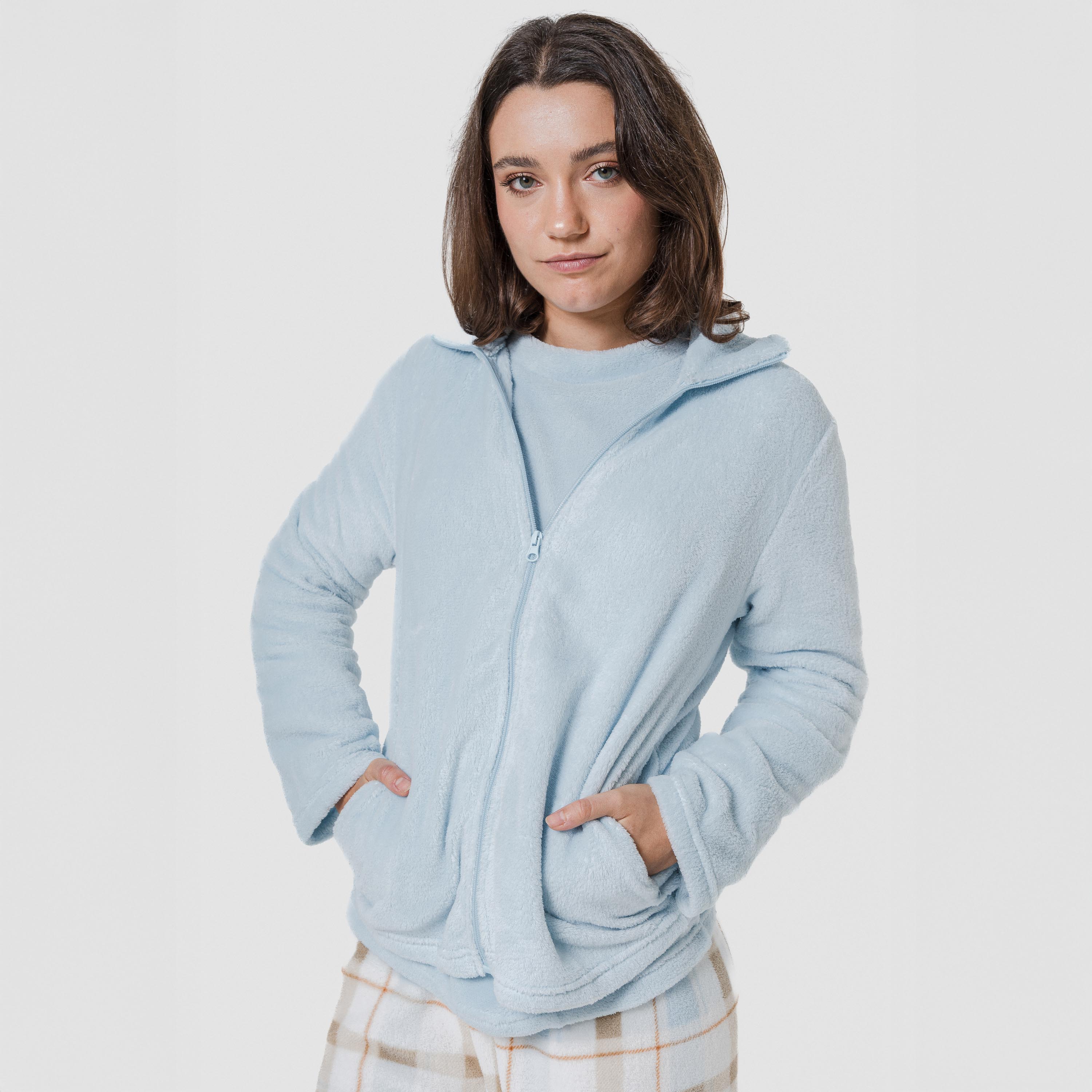 Sudadera Coral Mujer Celeste
