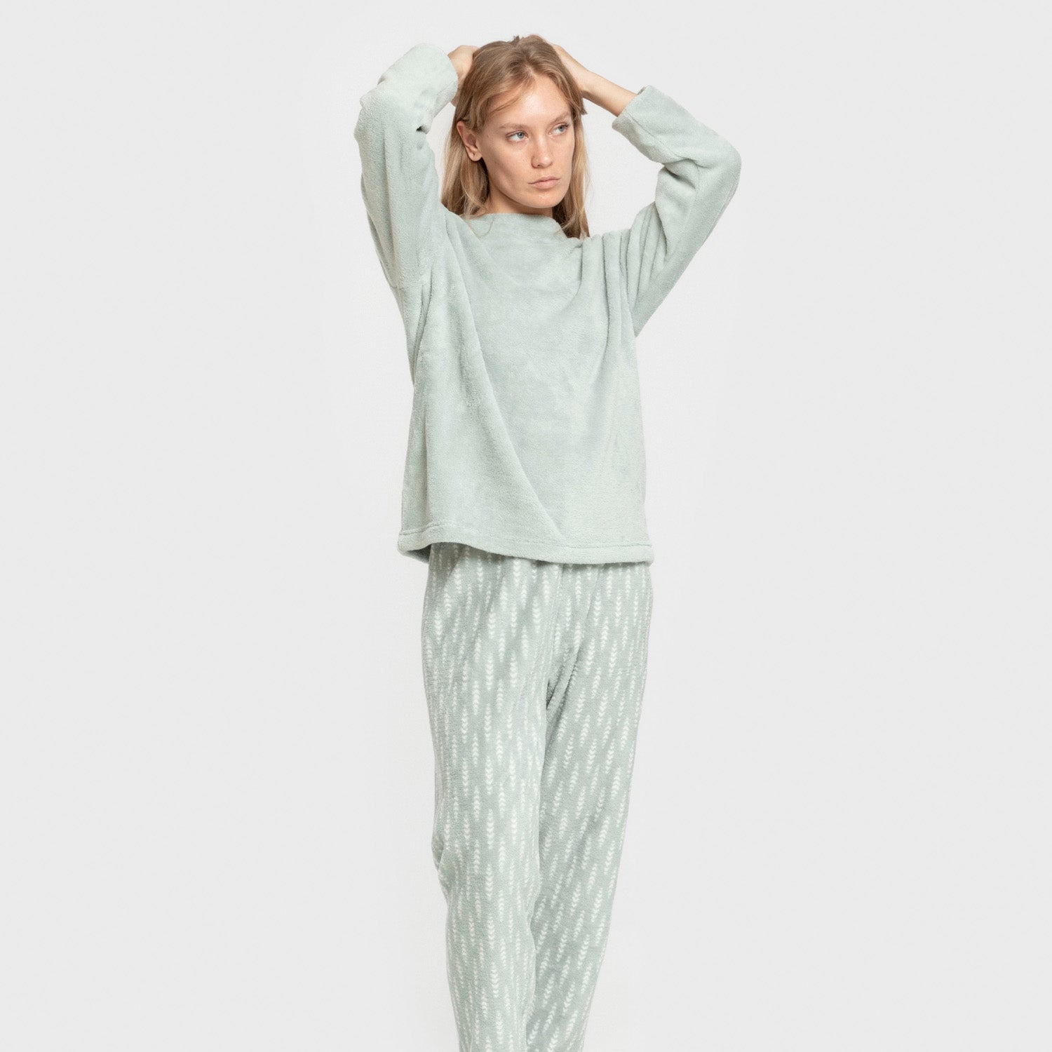 Pijama coral Espiga verde tiffany